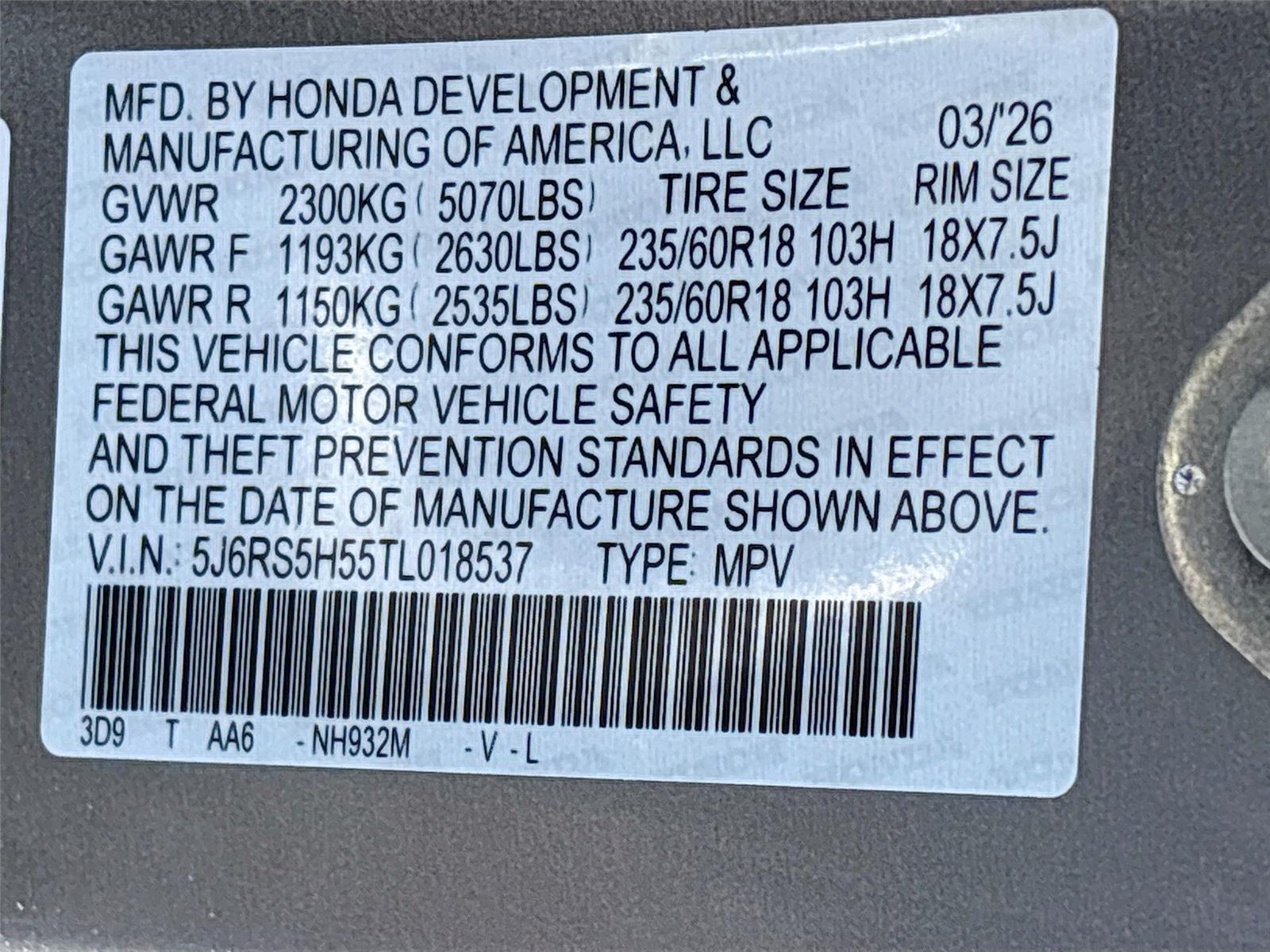 2026 Honda CR-V Hybrid Sport