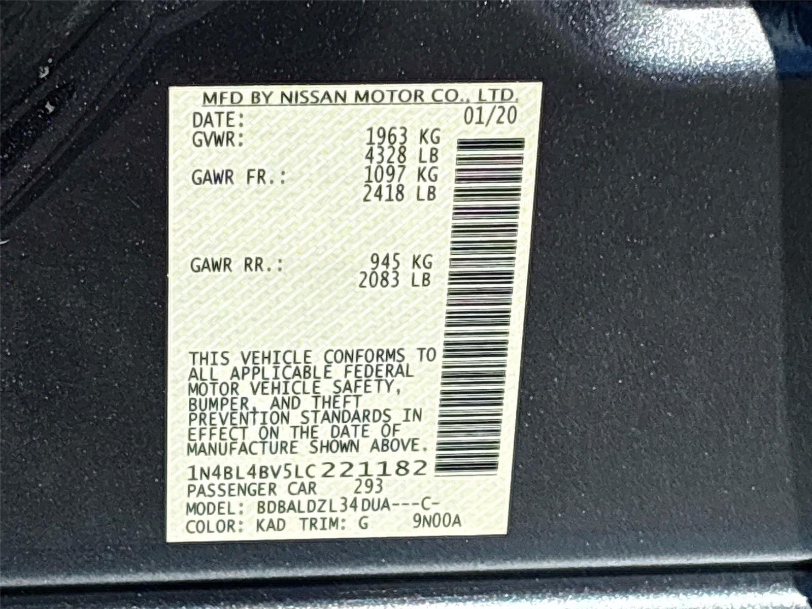 2020 Nissan Altima 2.5 S