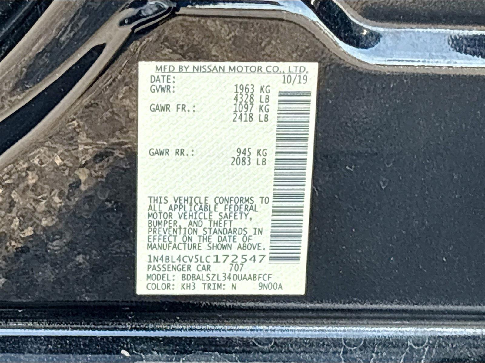 2020 Nissan Altima 2.5 SR