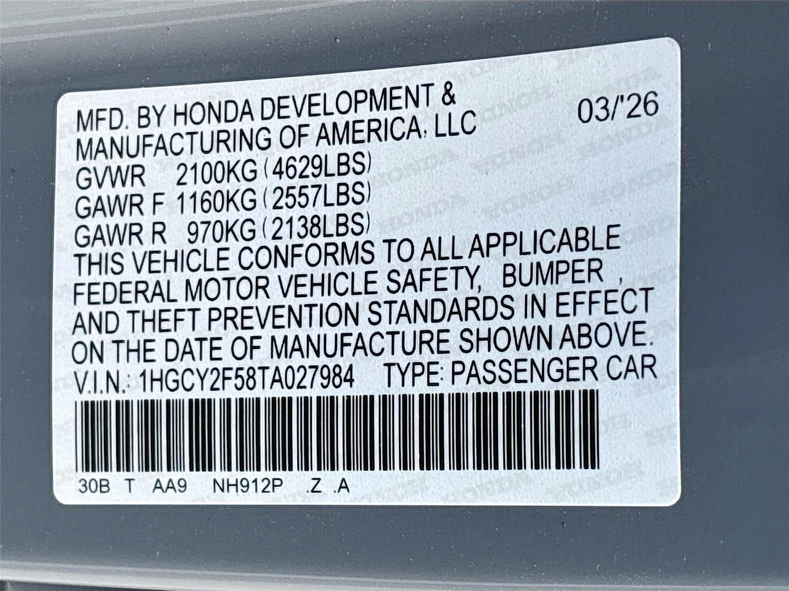 2026 Honda Accord Hybrid Sport