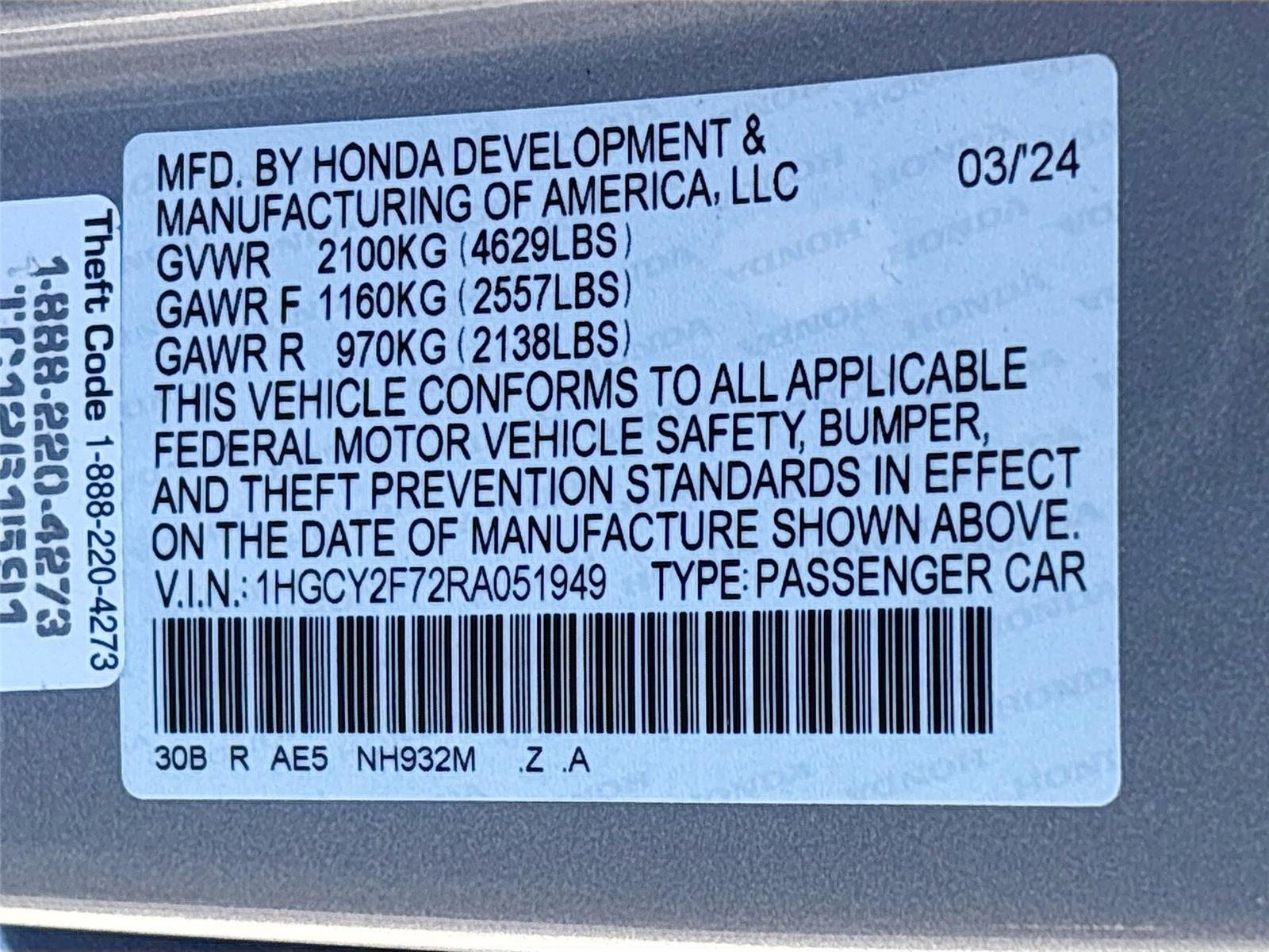 2024 Honda Accord Hybrid Sport-L