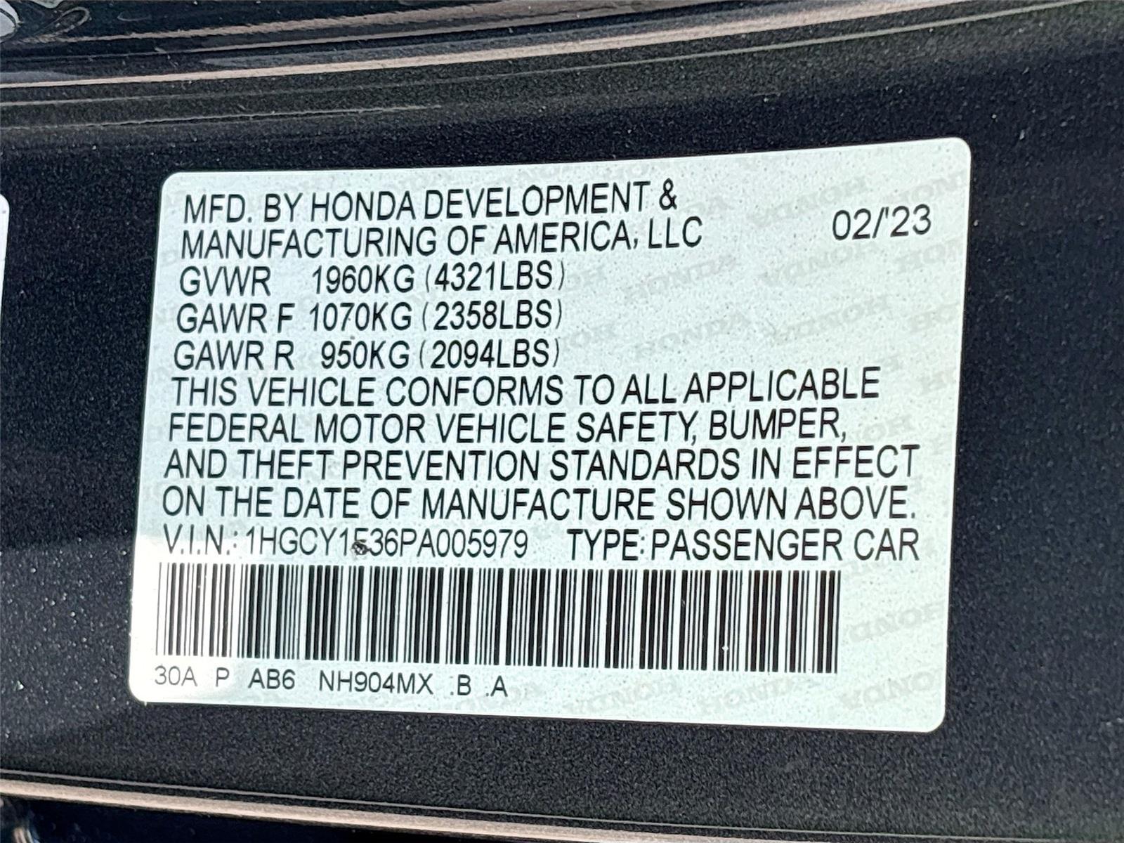 2023 Honda Accord Sedan EX