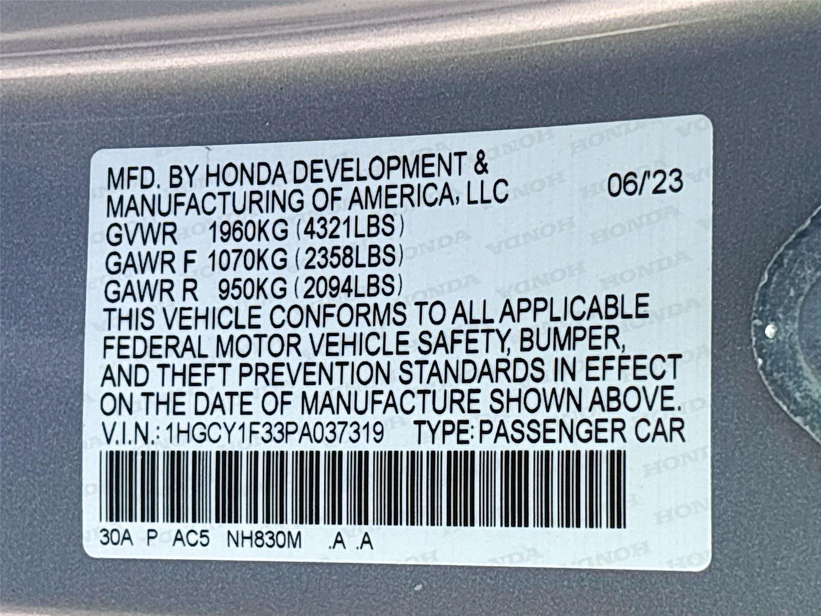 2023 Honda Accord Sedan EX