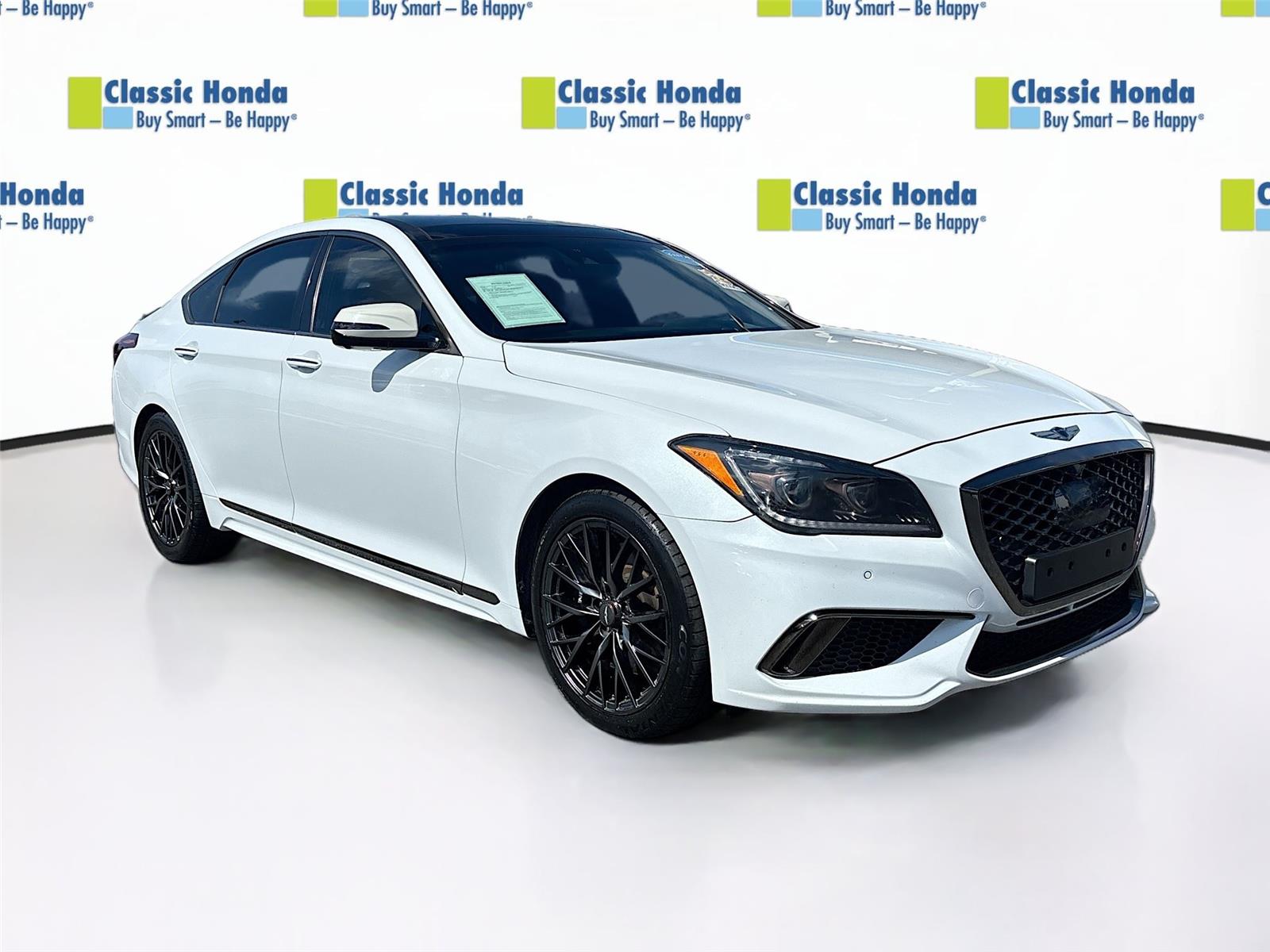 Casablanca White 2018 Genesis G80 3.3T Sport Sedan Rear-Wheel Drive Automatic