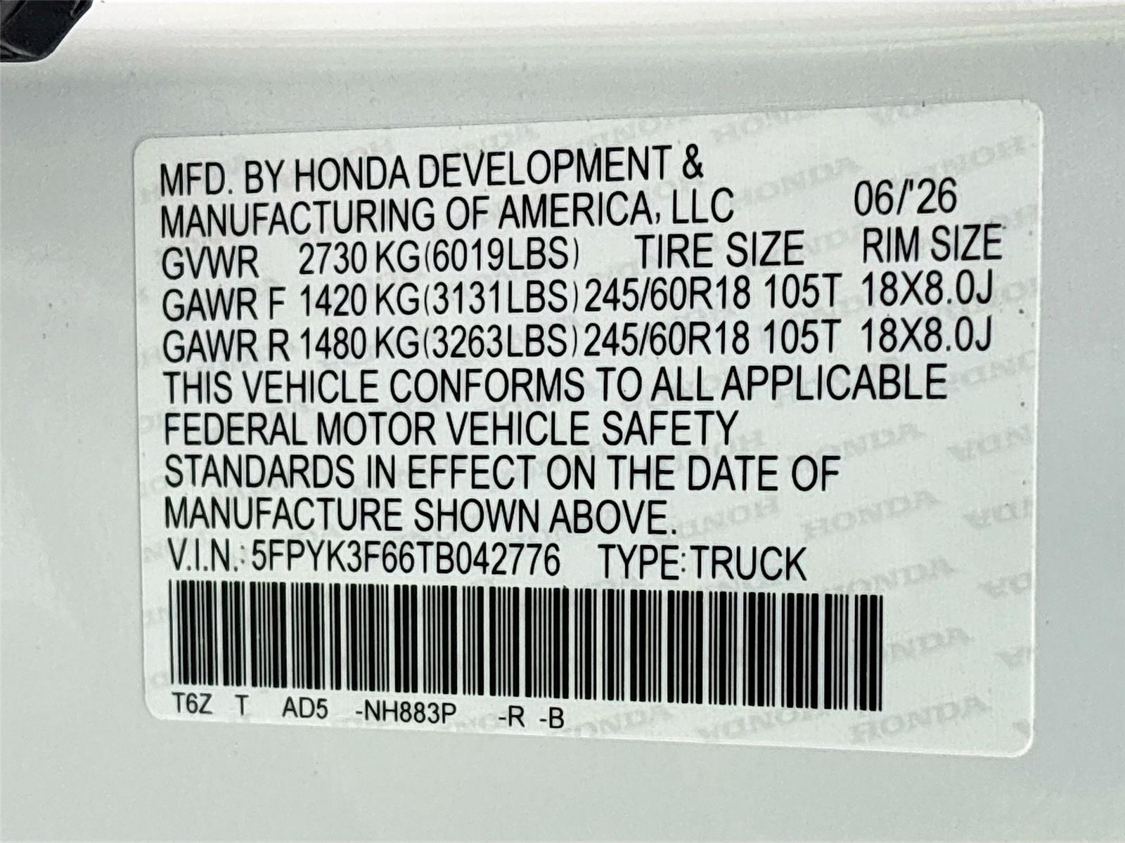 2026 HONDA RIDGELINE TRAIL