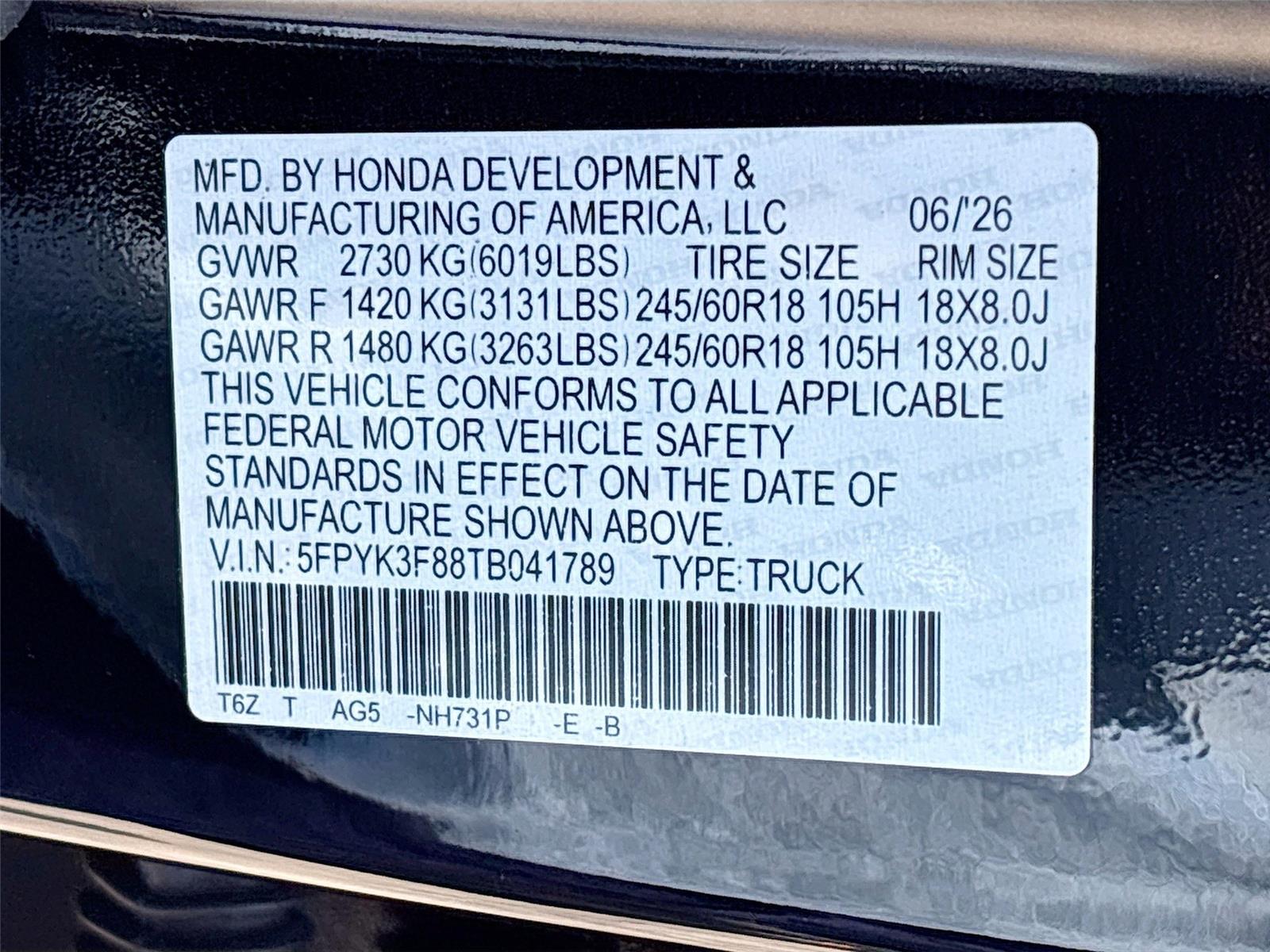 2026 Honda Ridgeline Black Edition