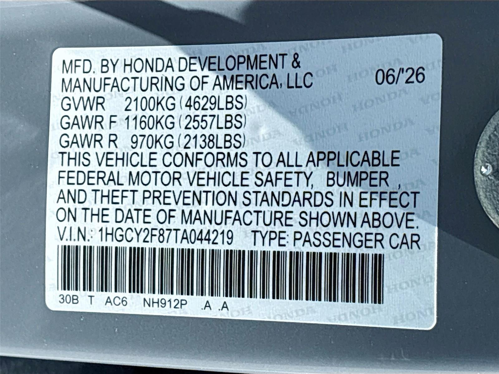 2026 Honda Accord Hybrid Touring