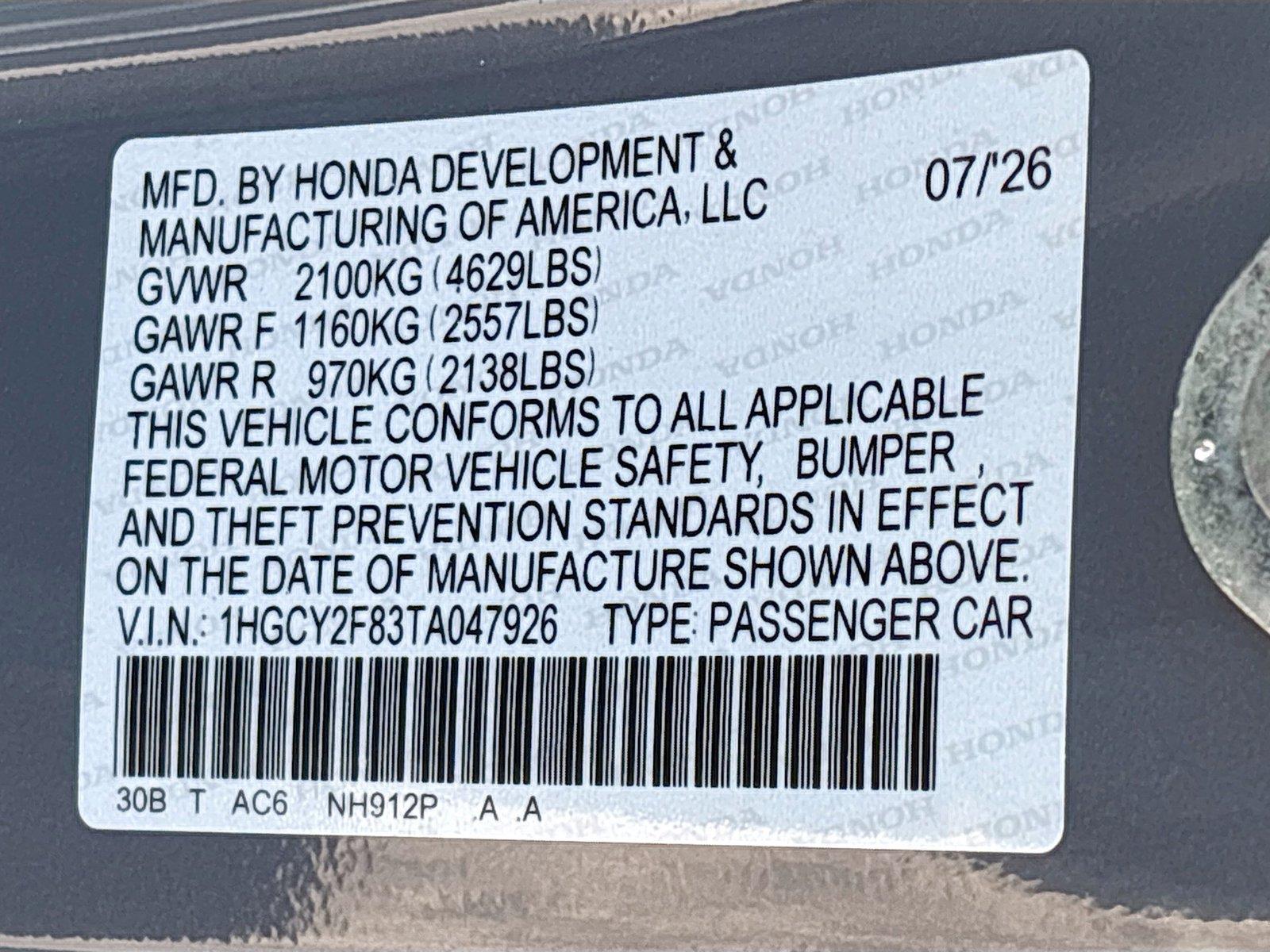 2026 Honda Accord Hybrid Touring