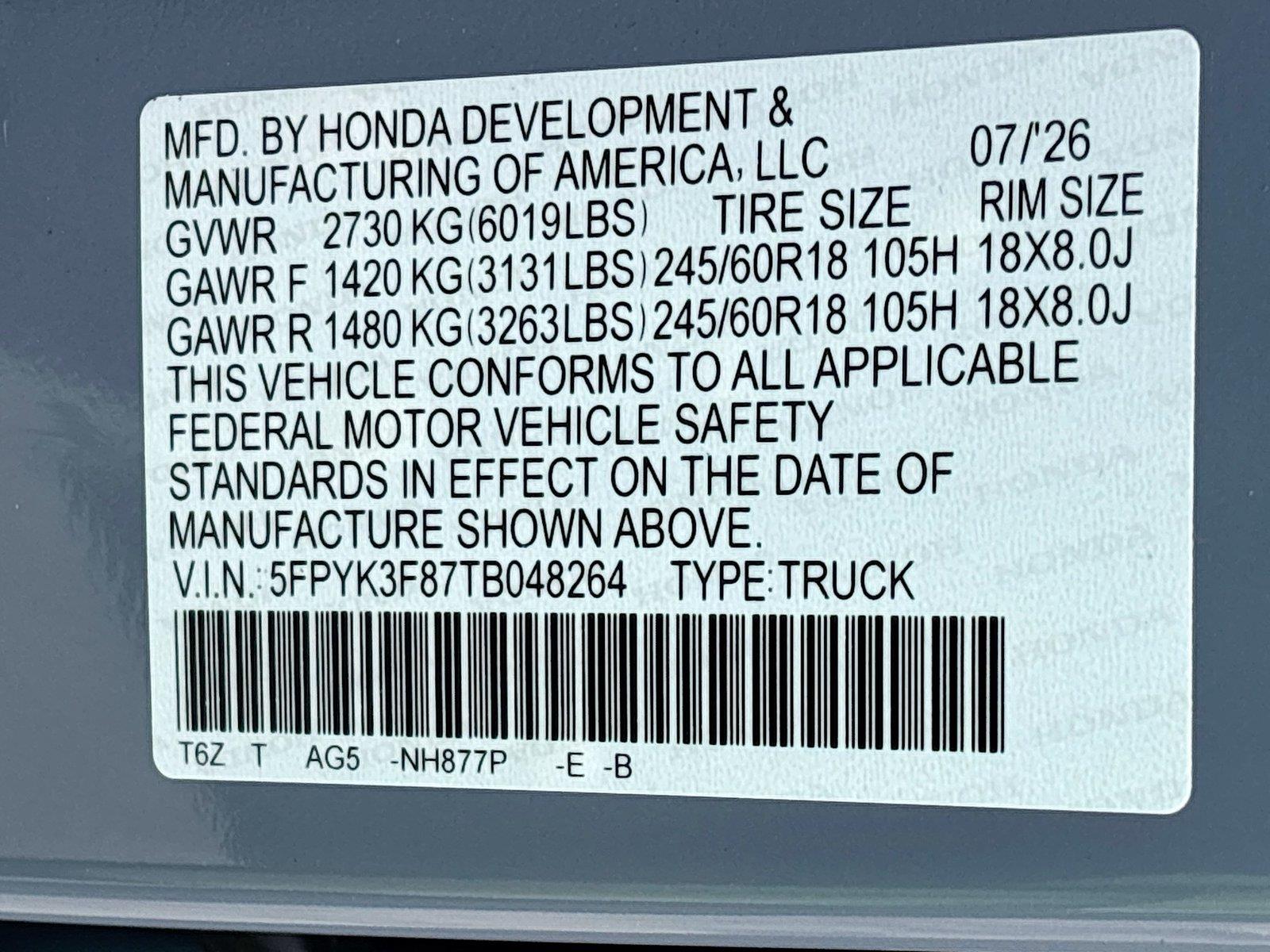 2026 Honda Ridgeline Black Edition
