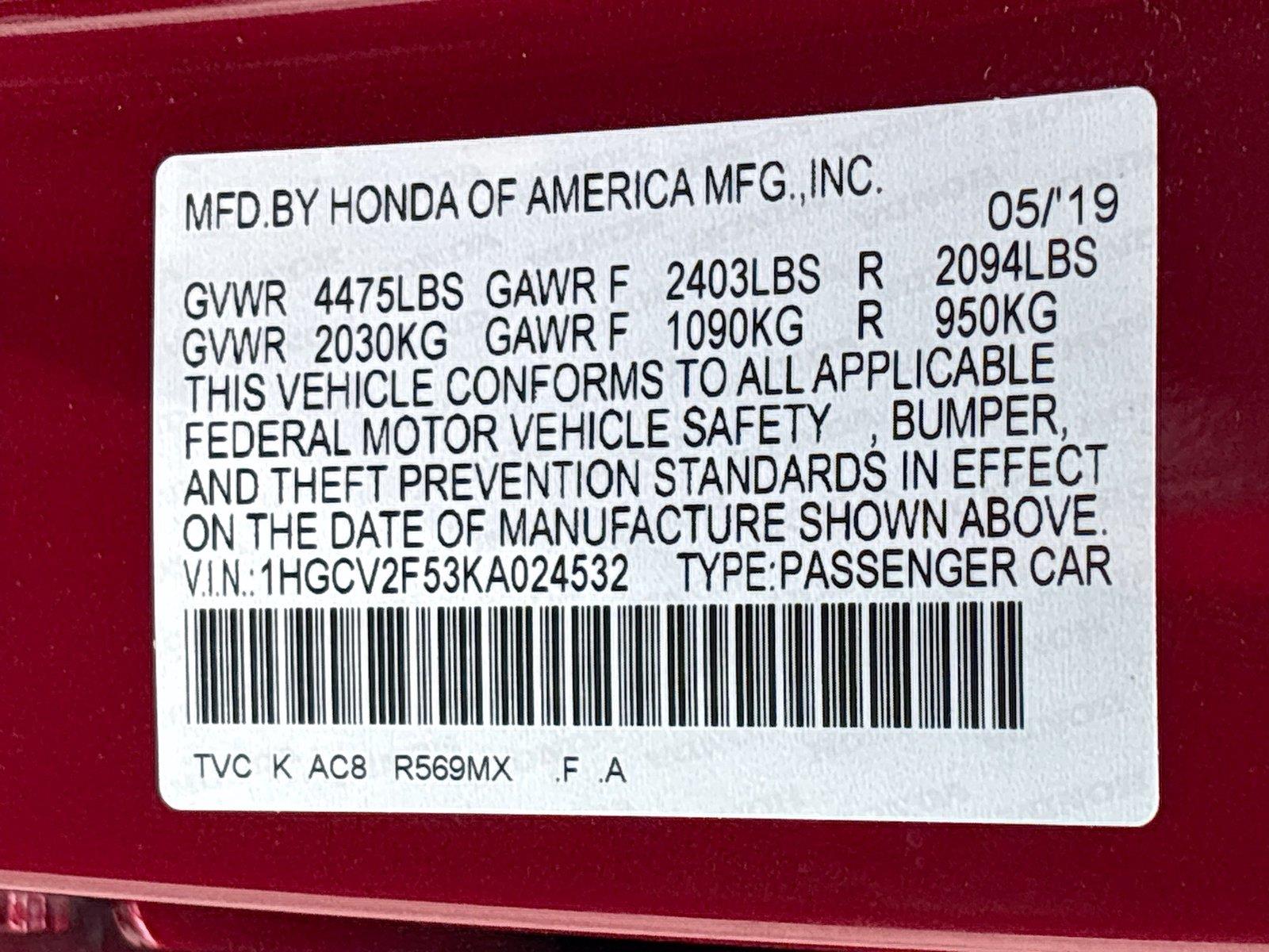 2019 Honda Accord EX-L
