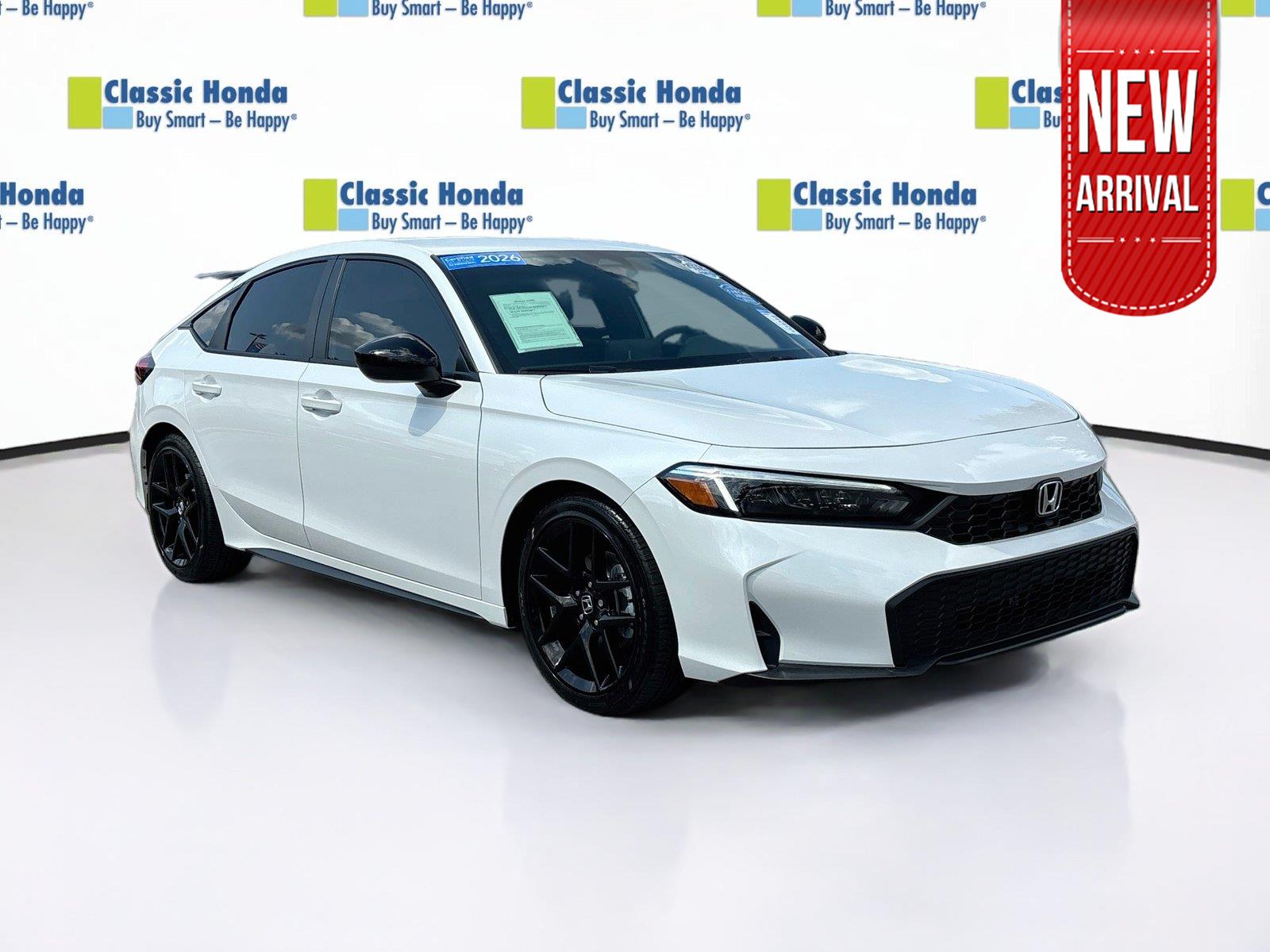 Platinum White Pearl 2026 Honda Civic Hatchback Hatchback Front-Wheel Drive Continuously Variable Transmission