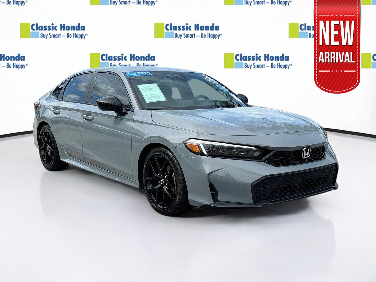 Urban Gray Pearl 2025 Honda Civic Sedan Front-Wheel Drive Continuously Variable Transmission