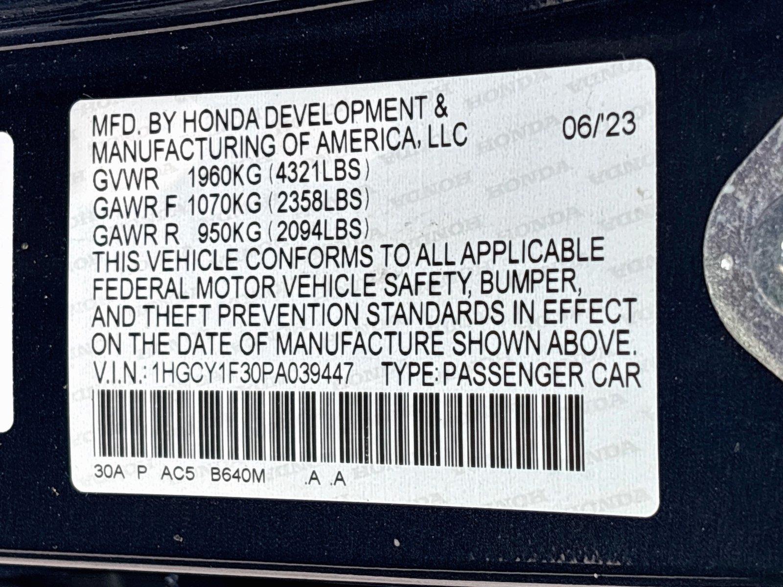 2023 Honda Accord Sedan EX