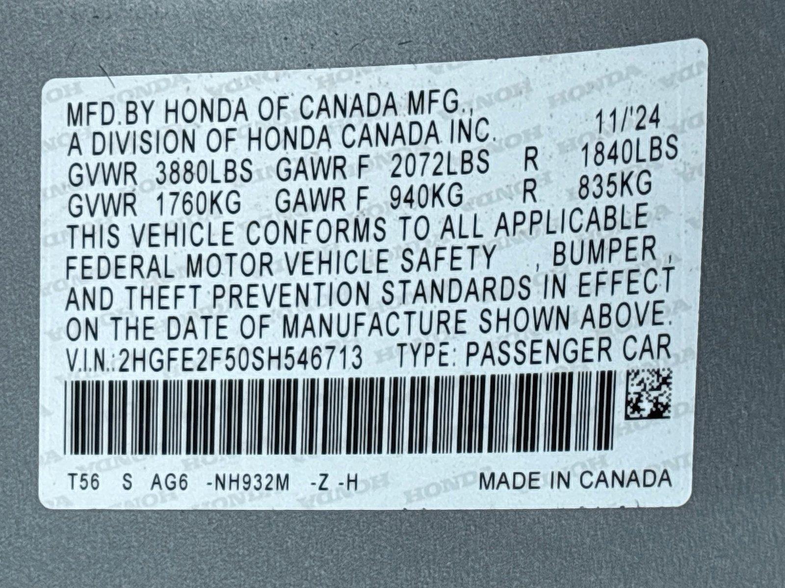 2025 Honda Civic Sport