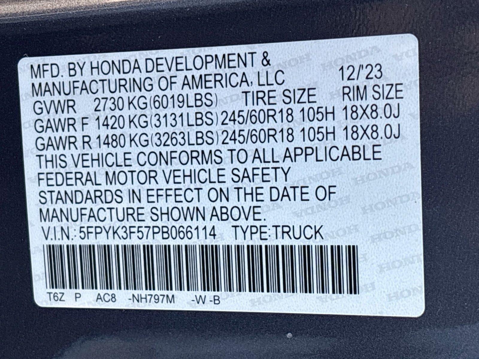 2023 Honda Ridgeline RTL