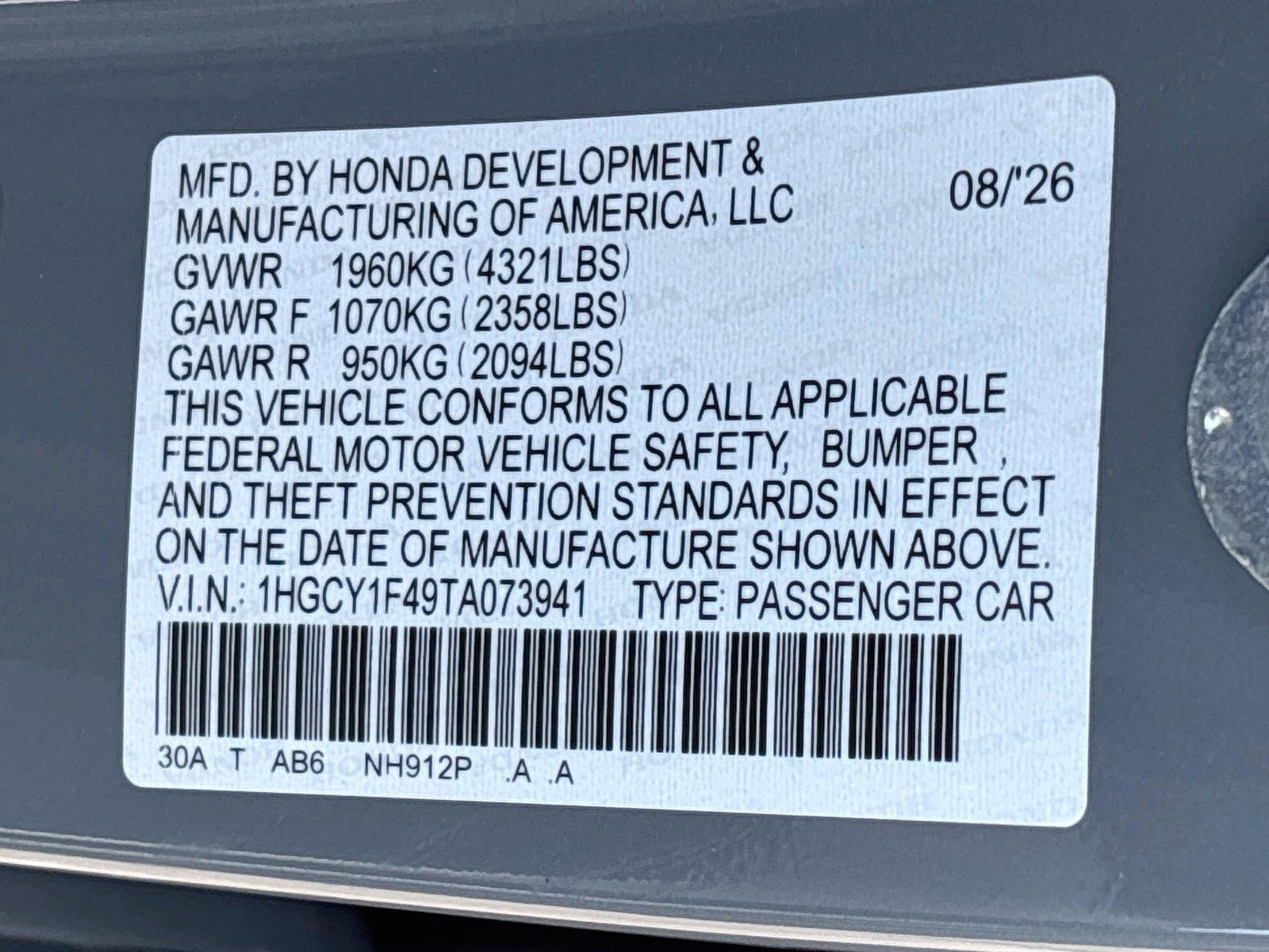 2026 Honda Accord Sedan SE