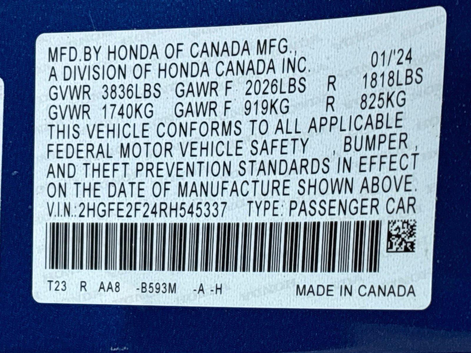 2024 Honda Civic Sedan LX