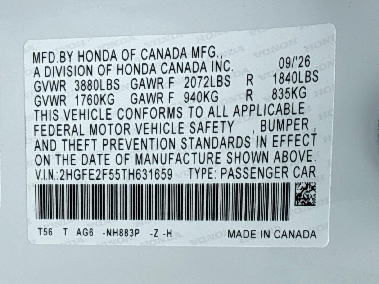 2026 Honda Civic Sport