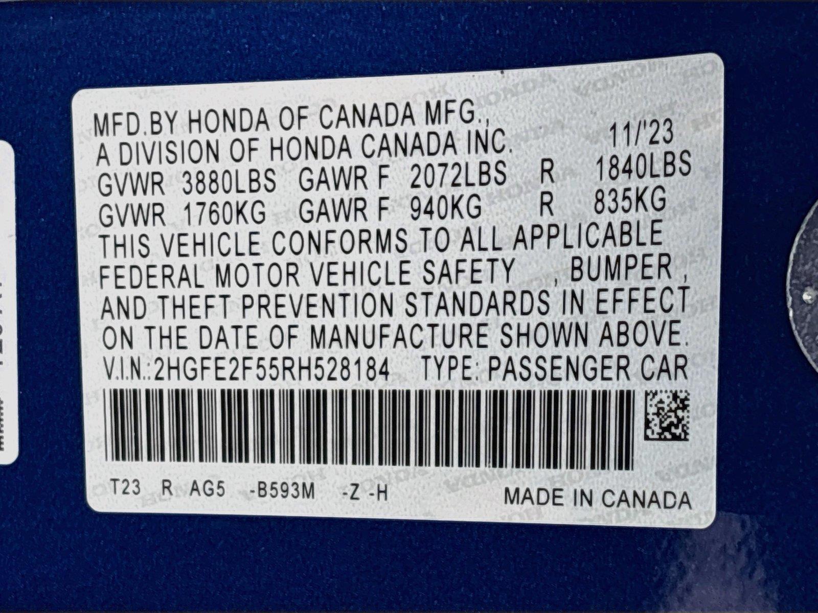 2024 Honda Civic Sport