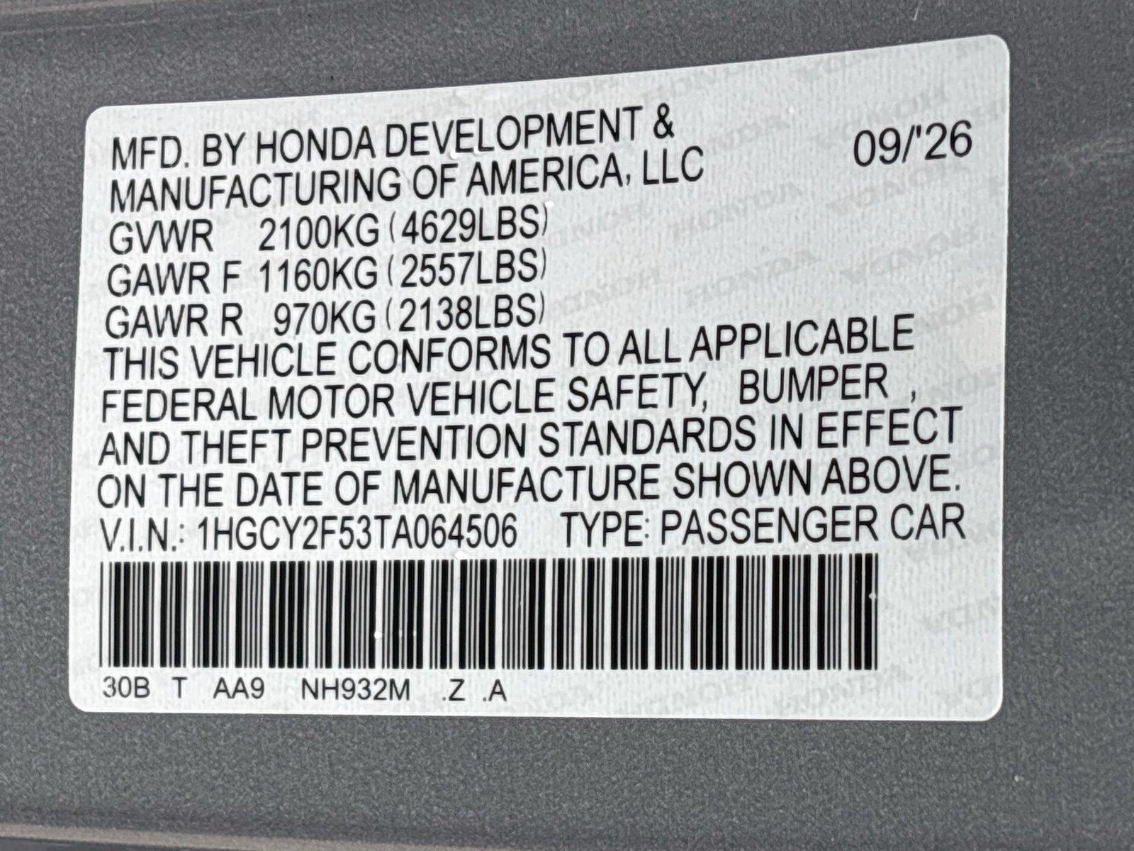 2026 Honda Accord Hybrid Sport