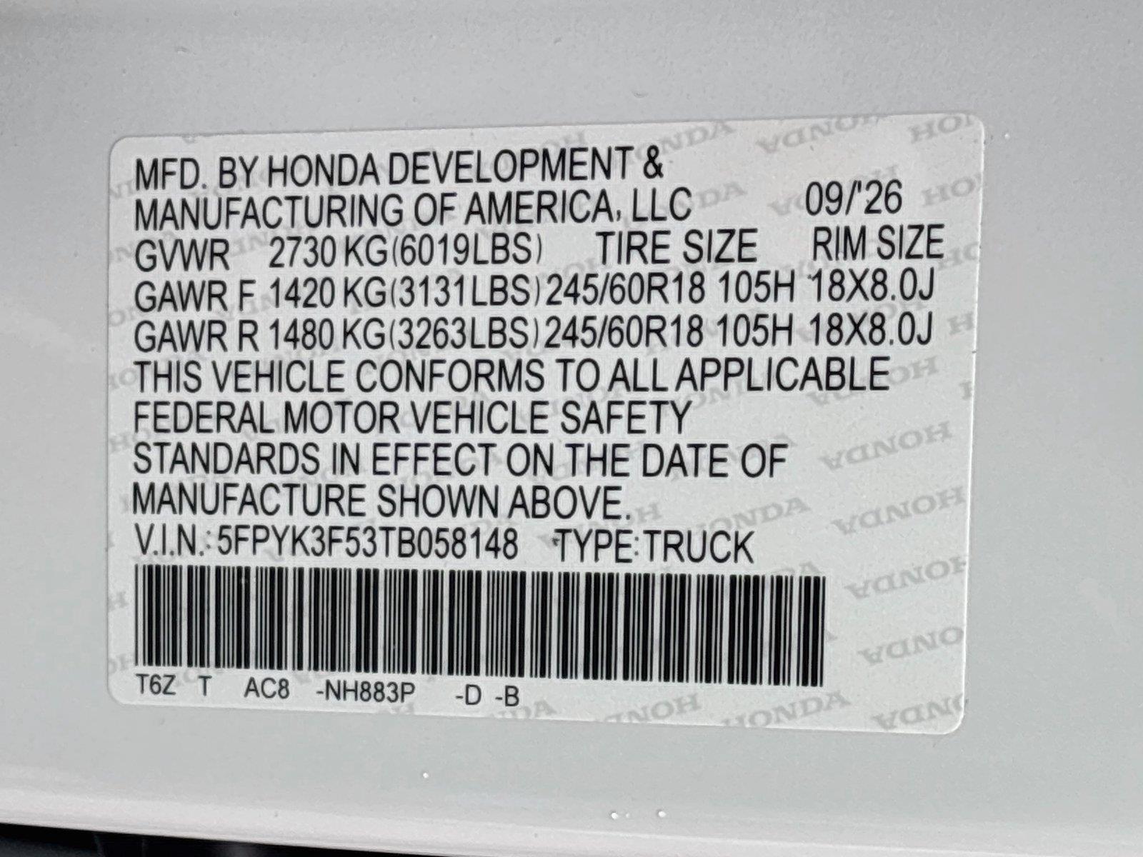 2026 Honda Ridgeline RTL