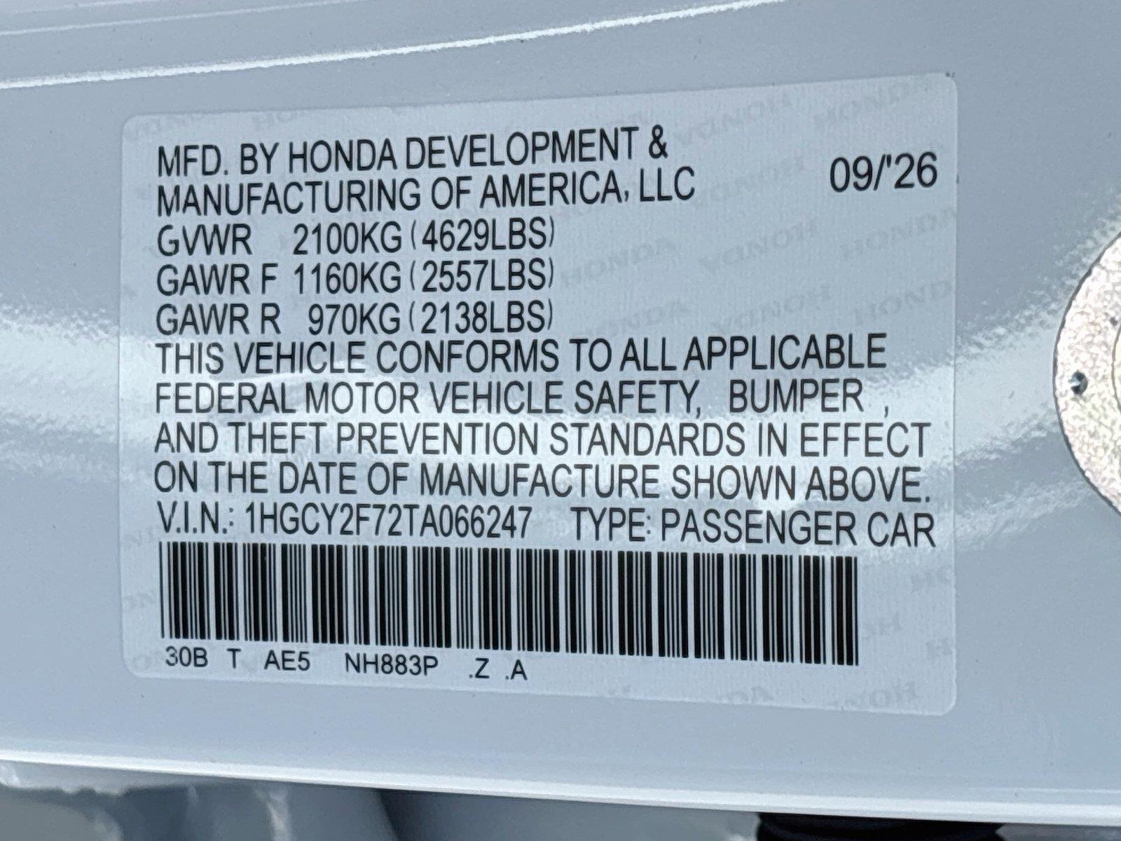 2026 Honda Accord Hybrid Sport-L