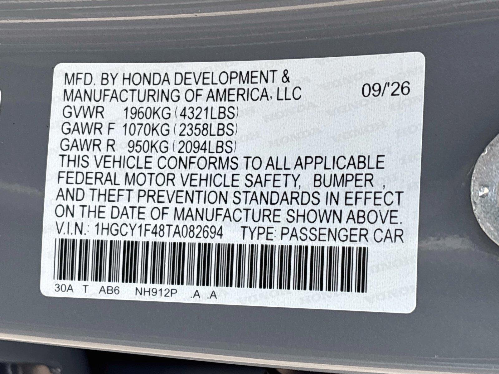 2026 Honda Accord Sedan SE