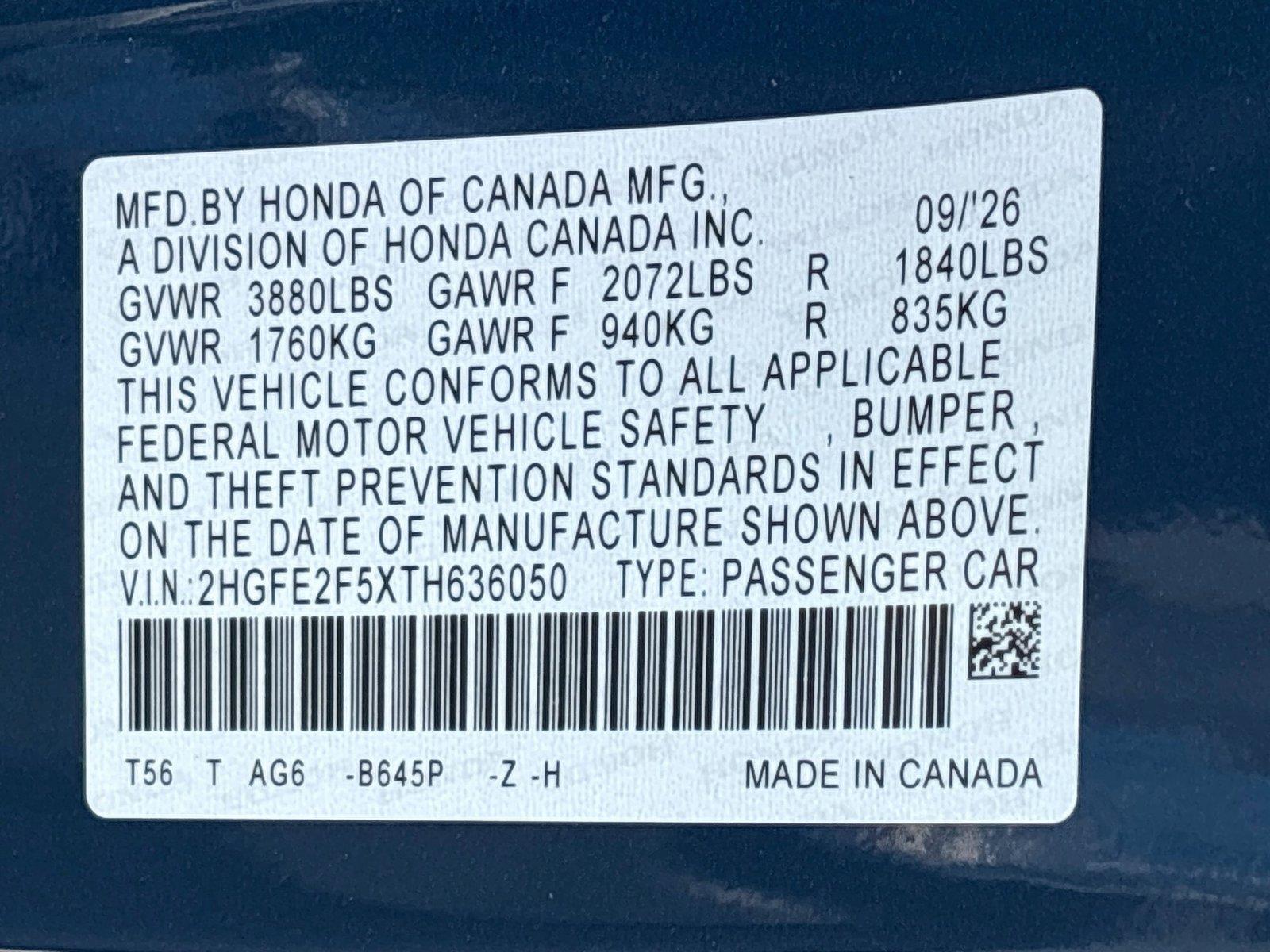 2026 Honda Civic Sport