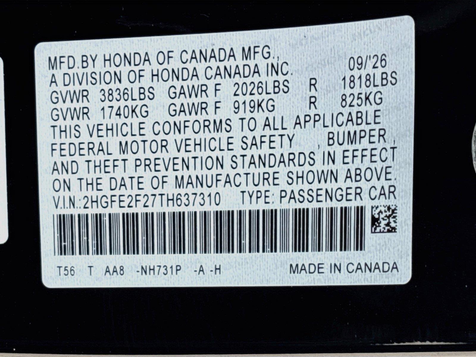 2026 Honda Civic Sedan LX