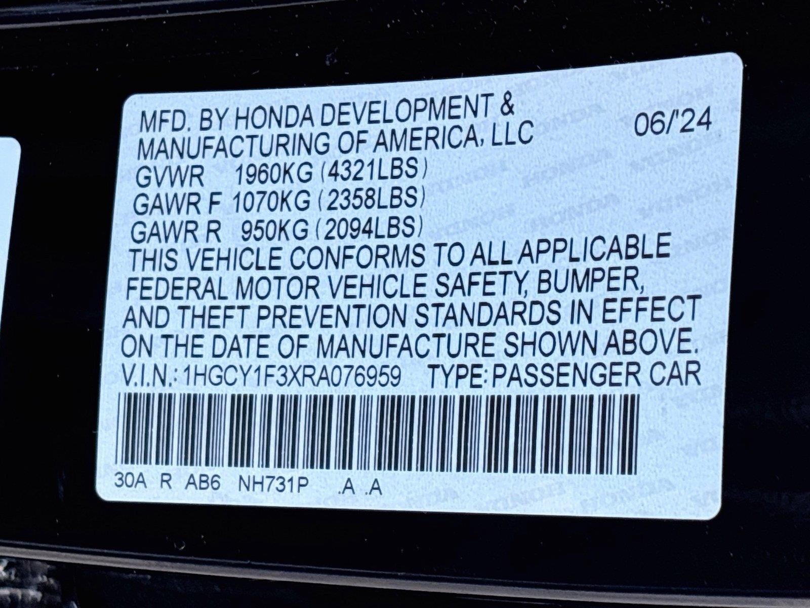 2024 Honda Accord Sedan EX