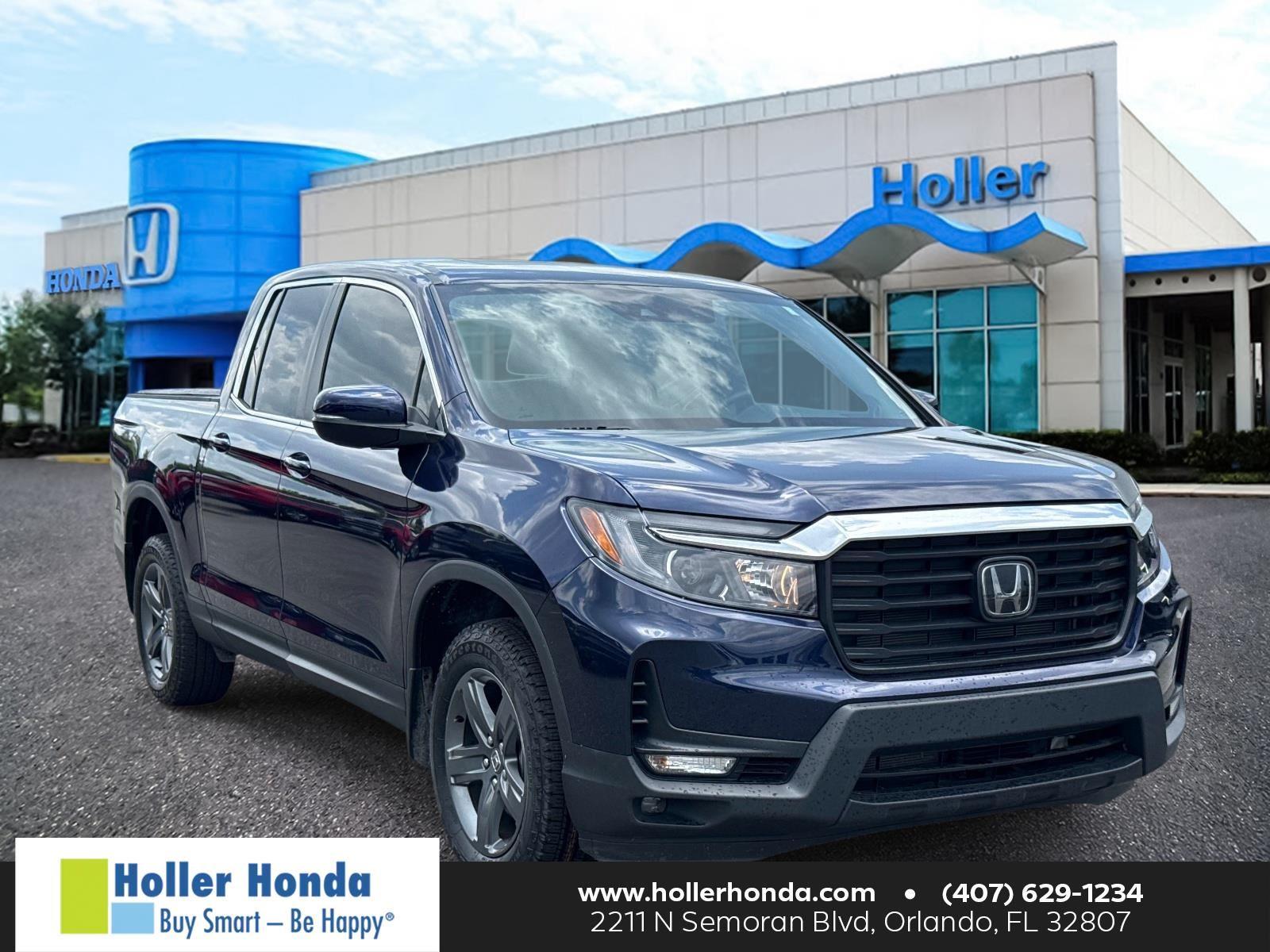 Black (Obsidian Blue Pearl) 2023 Honda Ridgeline Pickup Truck All-Wheel Drive Automatic