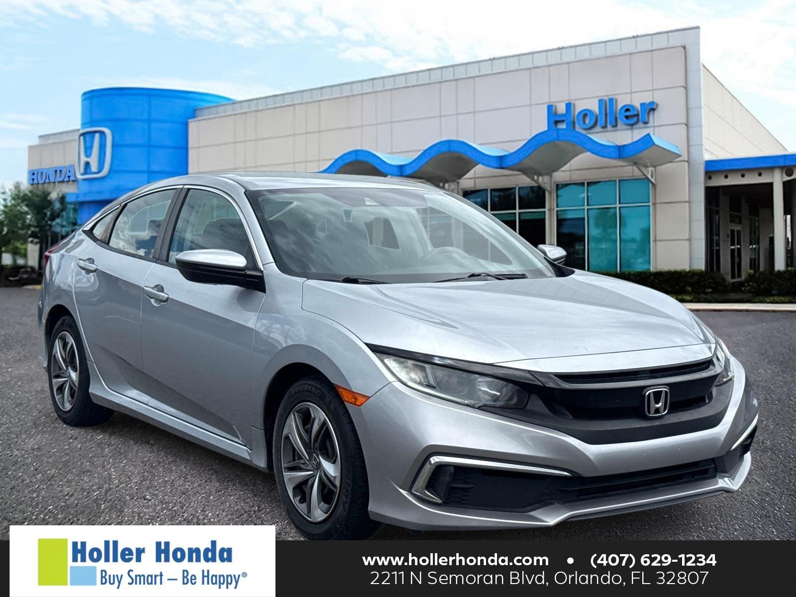 Lunar Silver Metallic 2020 Honda Civic Sedan Front-Wheel Drive Continuously Variable Transmission