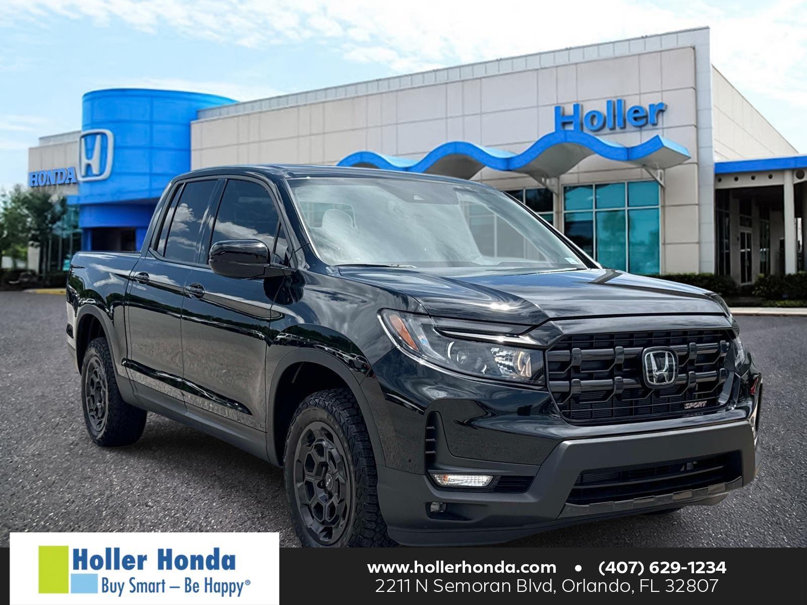 Crystal Black Pearl 2025 Honda Ridgeline Pickup Truck All-Wheel Drive 9-Speed Automatic
