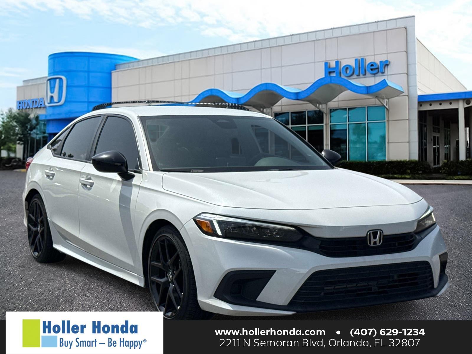 Platinum White Pearl 2024 Honda Civic Sedan Front-Wheel Drive 7-Speed CVT
