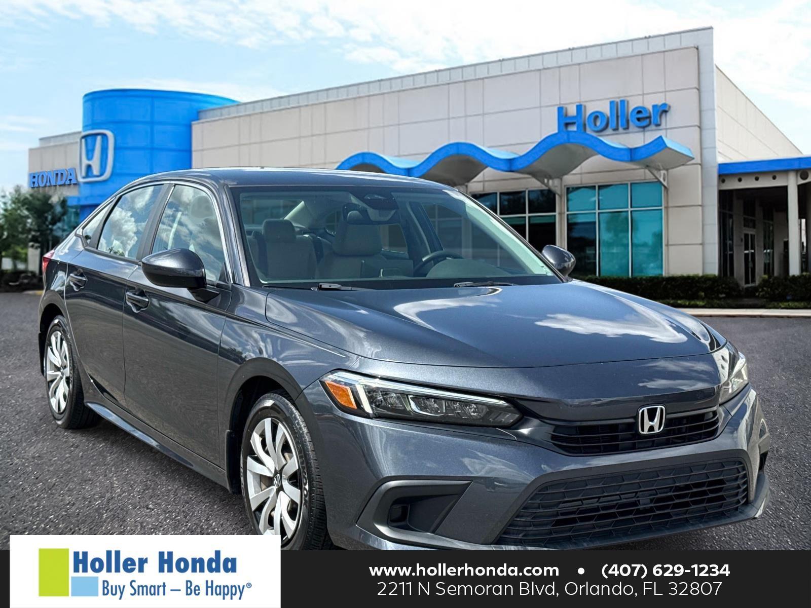 Meteorite Gray Metallic 2023 Honda Civic Sedan Front-Wheel Drive Continuously Variable Transmission