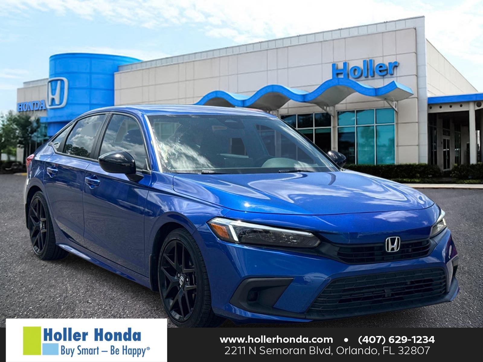 Aegean Blue Metallic 2024 Honda Civic Sedan Front-Wheel Drive 7-Speed CVT