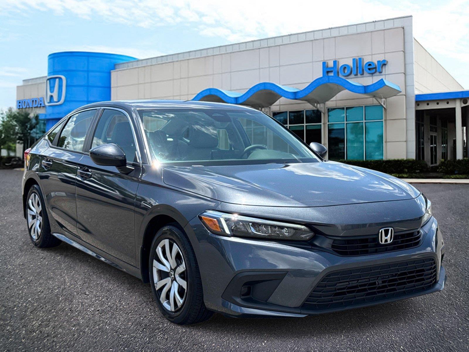Meteorite Gray Metallic 2023 Honda Civic Sedan Front-Wheel Drive Continuously Variable Transmission