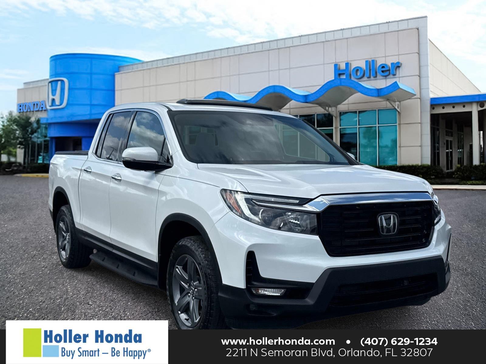 Platinum White Pearl 2023 Honda Ridgeline Pickup Truck All-Wheel Drive 9-Speed Automatic