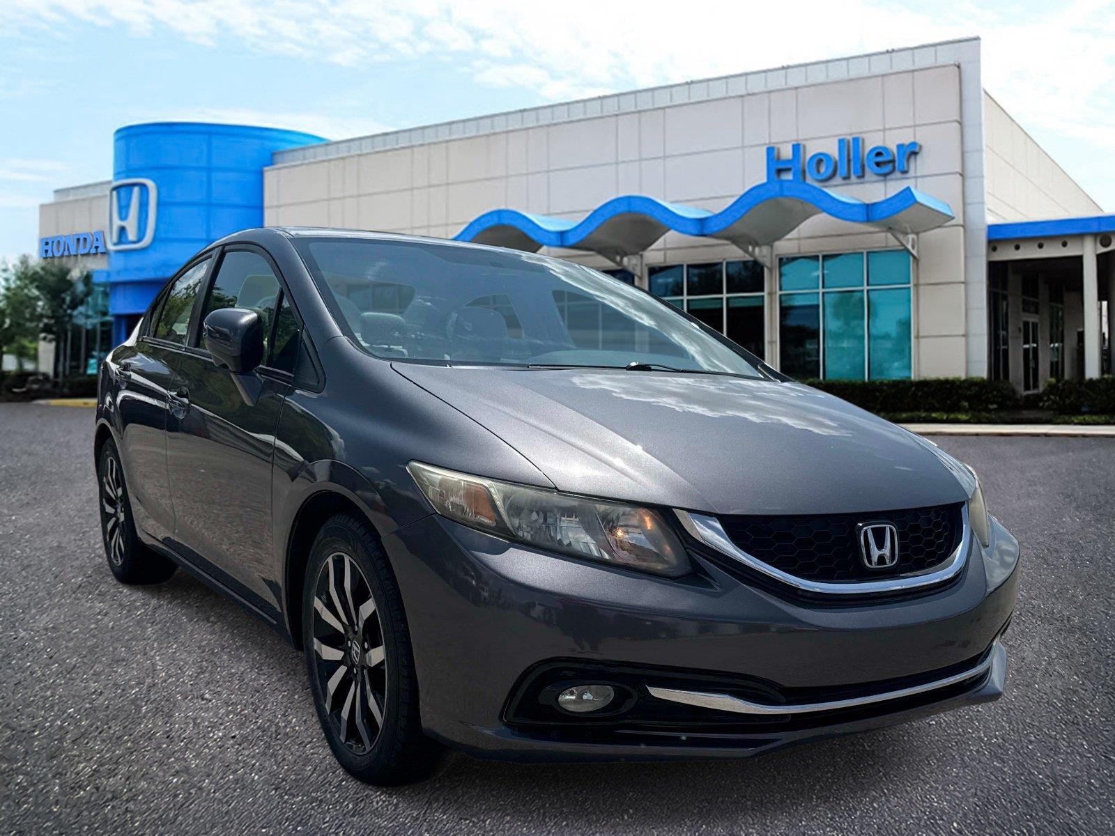 Gray (Modern Steel Metallic) 2015 Honda Civic Sedan Front-Wheel Drive Continuously Variable Transmission