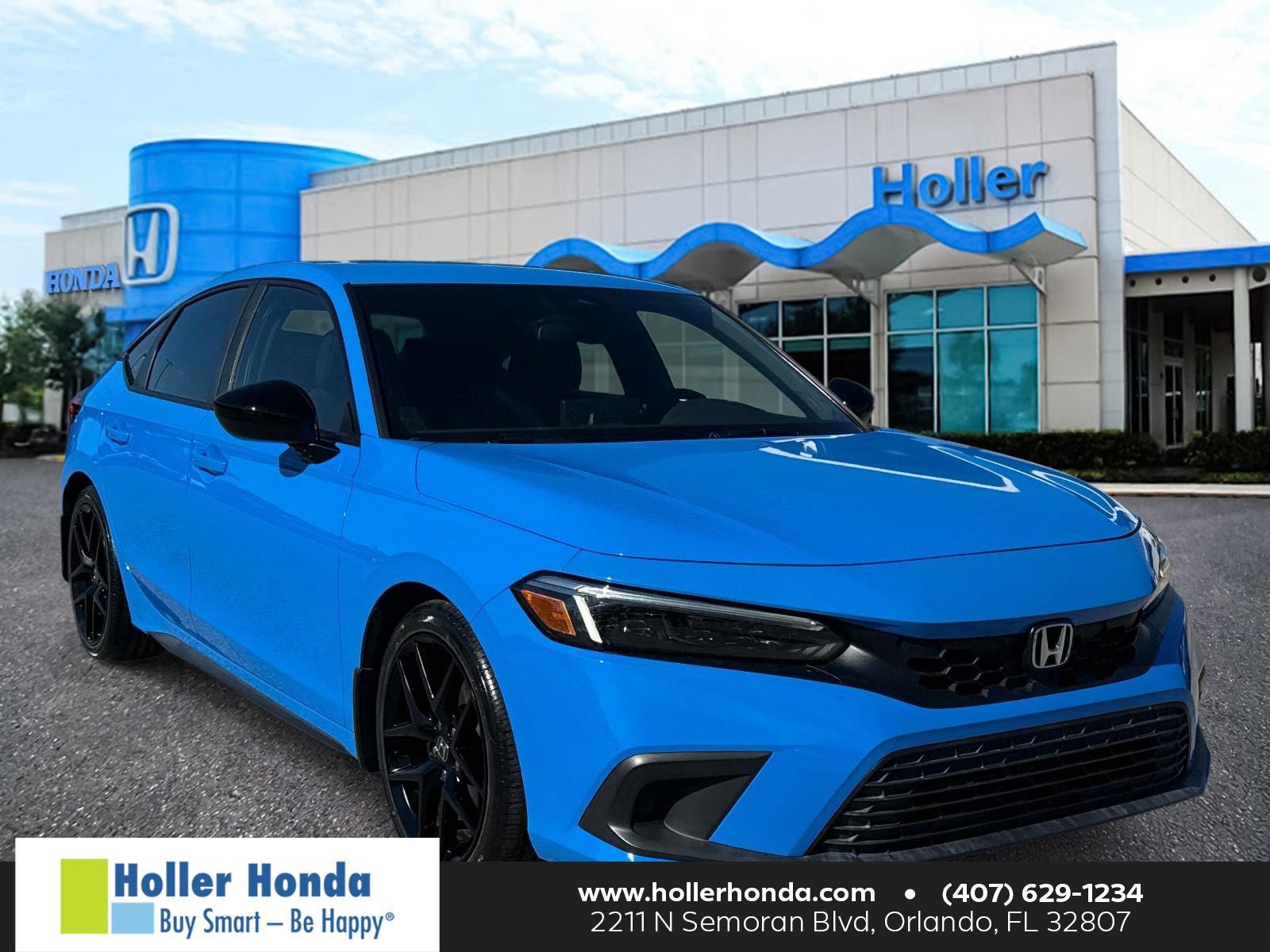 Boost Blue Pearl 2024 Honda Civic Hatchback Hatchback Front-Wheel Drive Continuously Variable Transmission