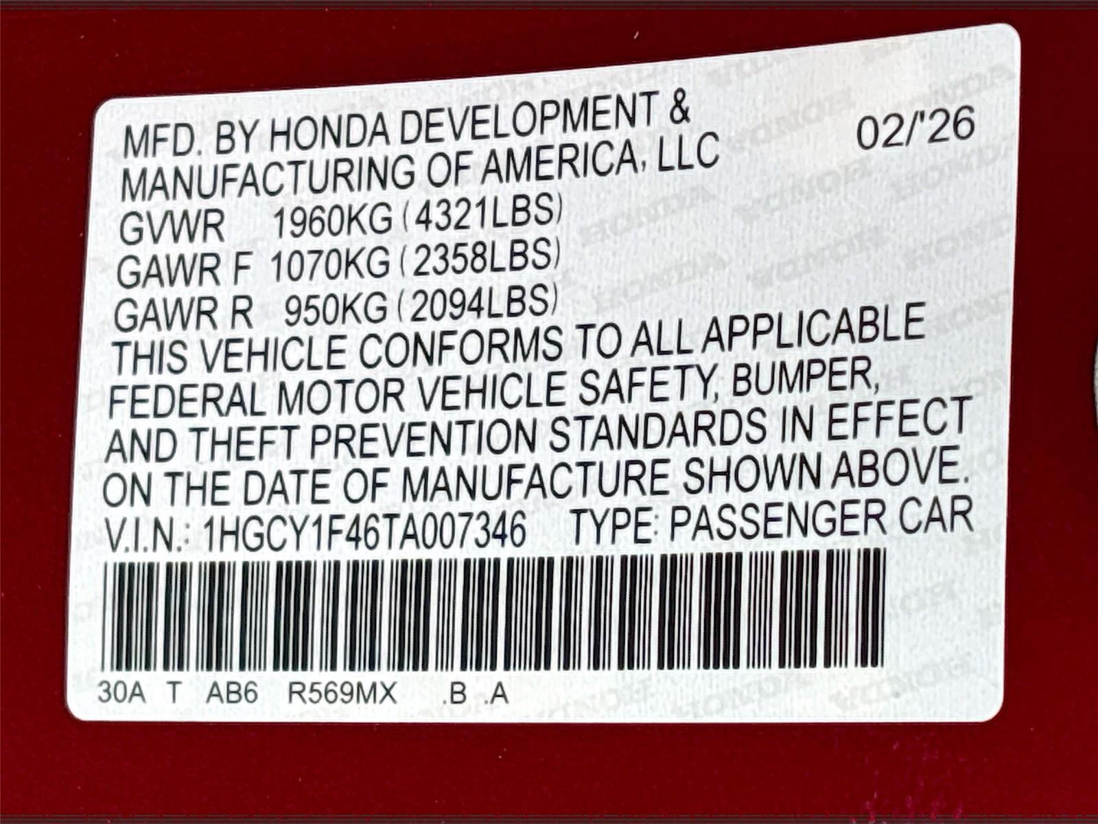 2026 Honda Accord Sedan SE