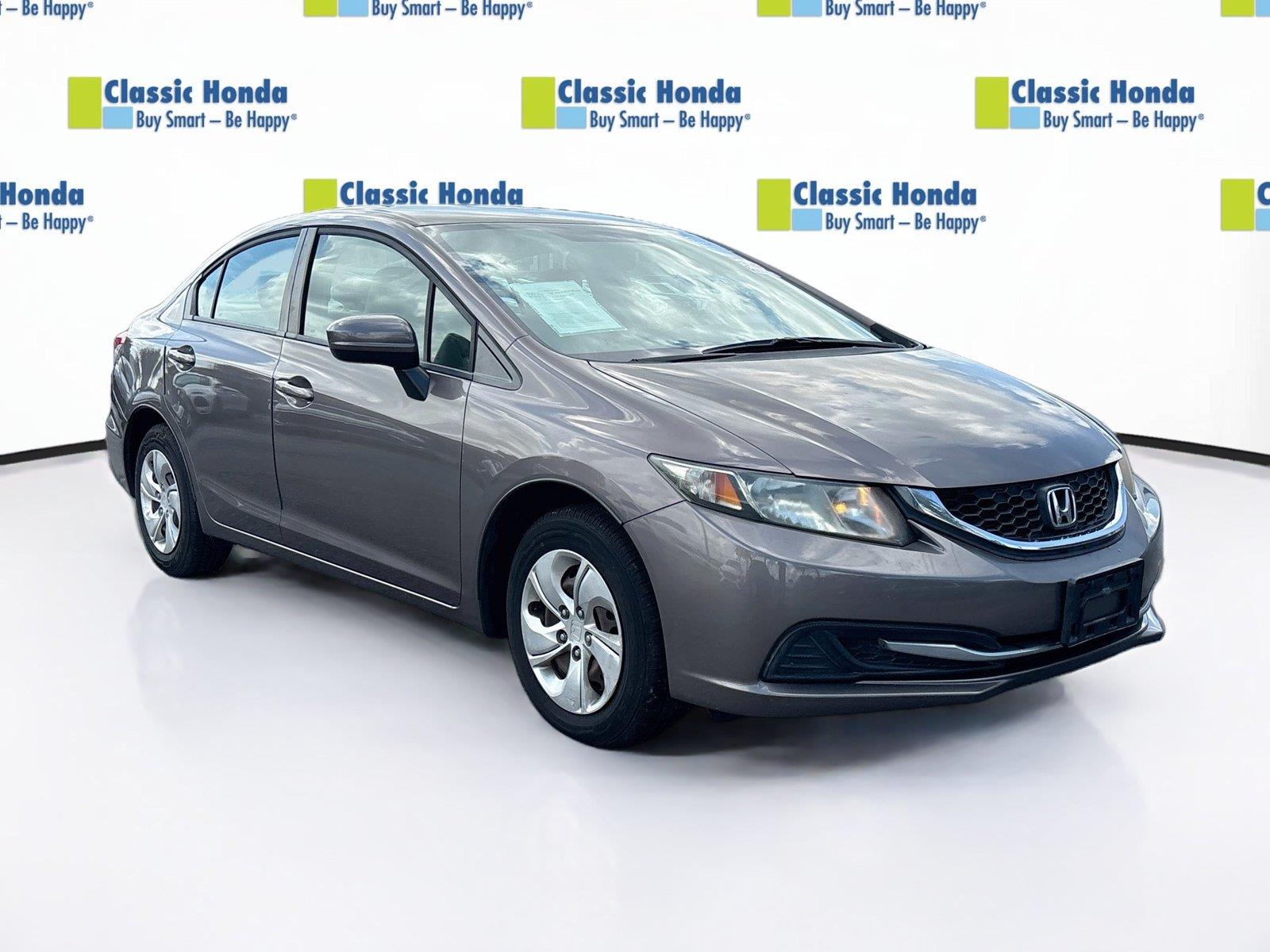 Urban Titanium Metallic 2015 Honda Civic Sedan Front-Wheel Drive Continuously Variable Transmission