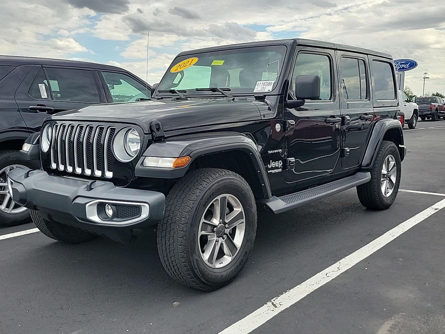 Black 2021 Jeep Wrangler Unlimited Sahara 4WD SUV / Crossover Four-Wheel Drive 8-Speed Automatic