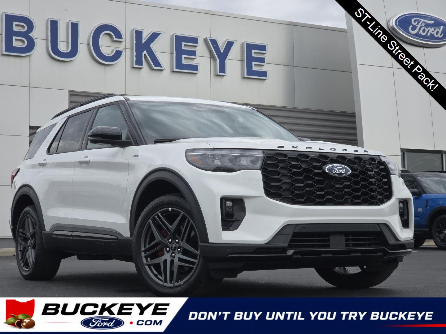 Star White Metallic Tri-Coat 2025 Ford Explorer SUV / Crossover All-Wheel Drive Automatic