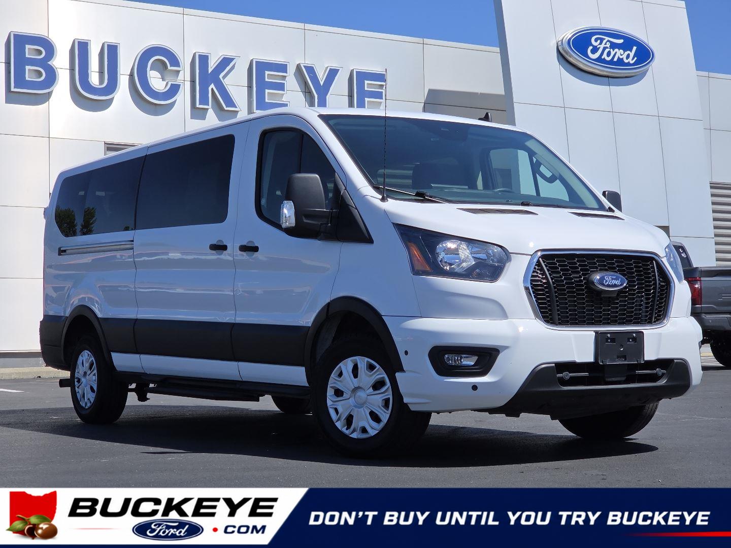 Oxford White 2025 Ford Transit Passenger 350 XLT Low Roof LB RWD Van Rear-Wheel Drive Automatic