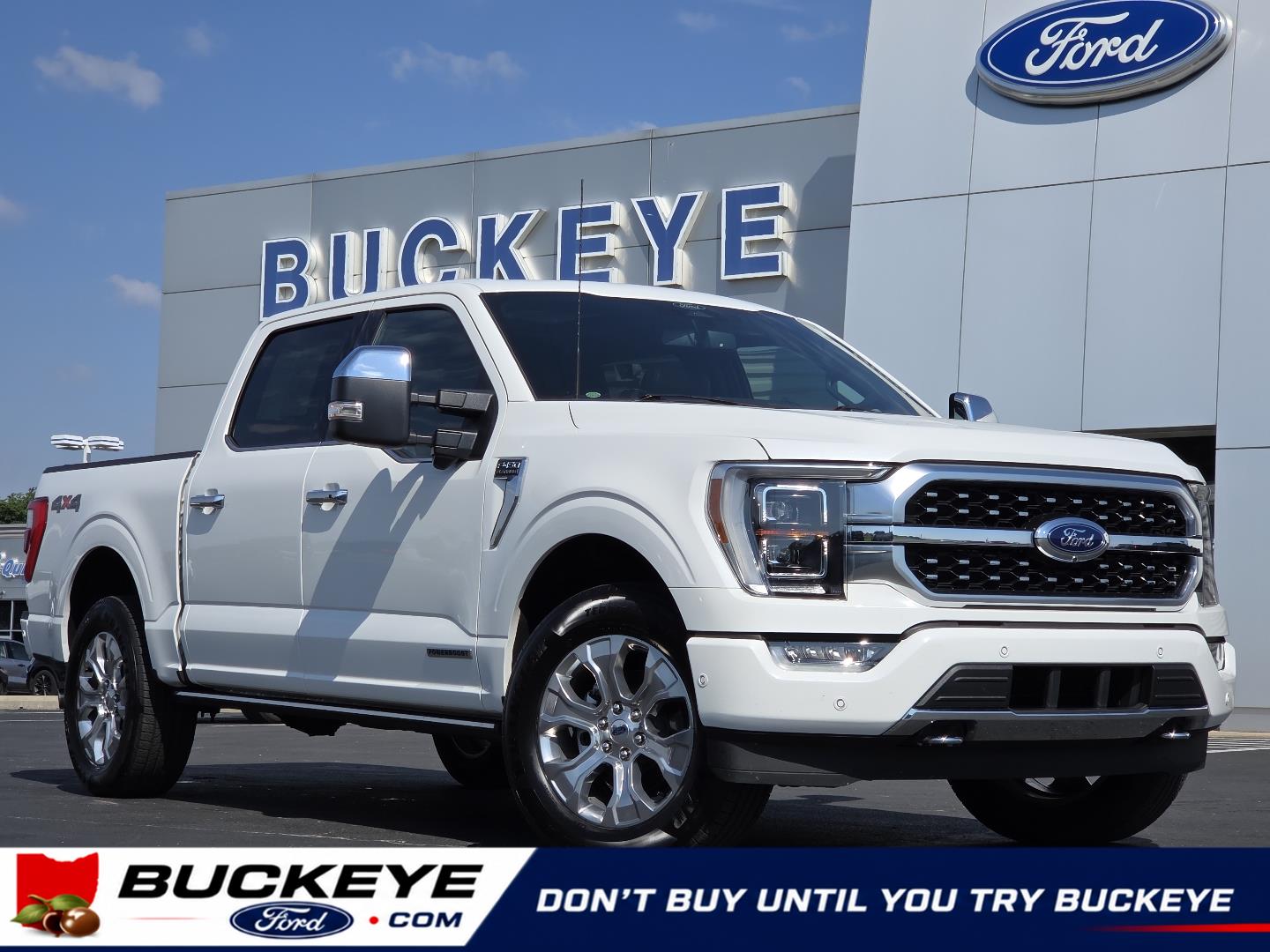 Star White Metallic Tri-Coat 2022 Ford F-150 Platinum SuperCrew 4WD Pickup Truck Four-Wheel Drive Automatic