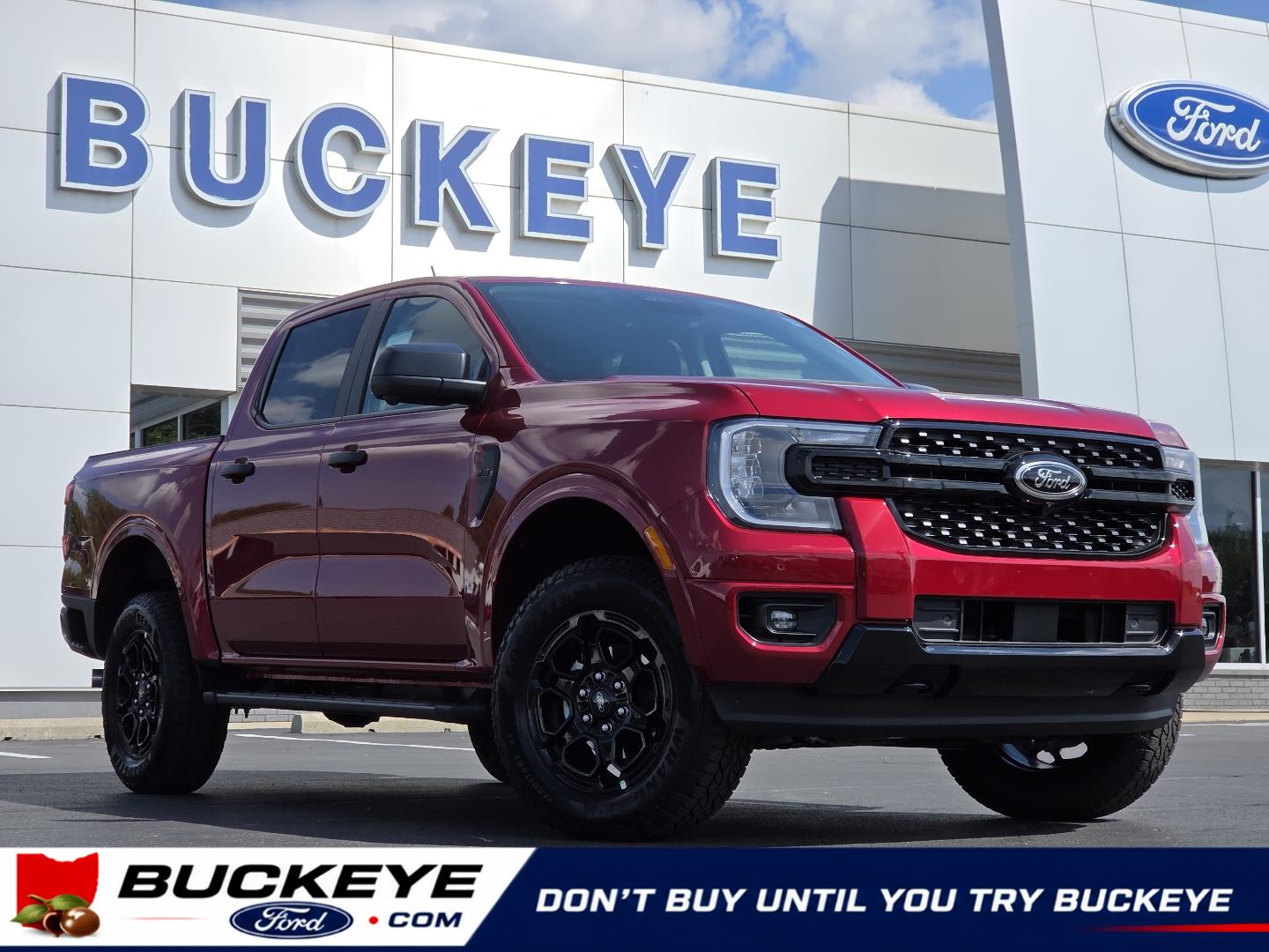 Ruby Red Metallic Tinted Clearcoat 2026 Ford Ranger XLT SuperCrew 4WD Pickup Truck Four-Wheel Drive Automatic
