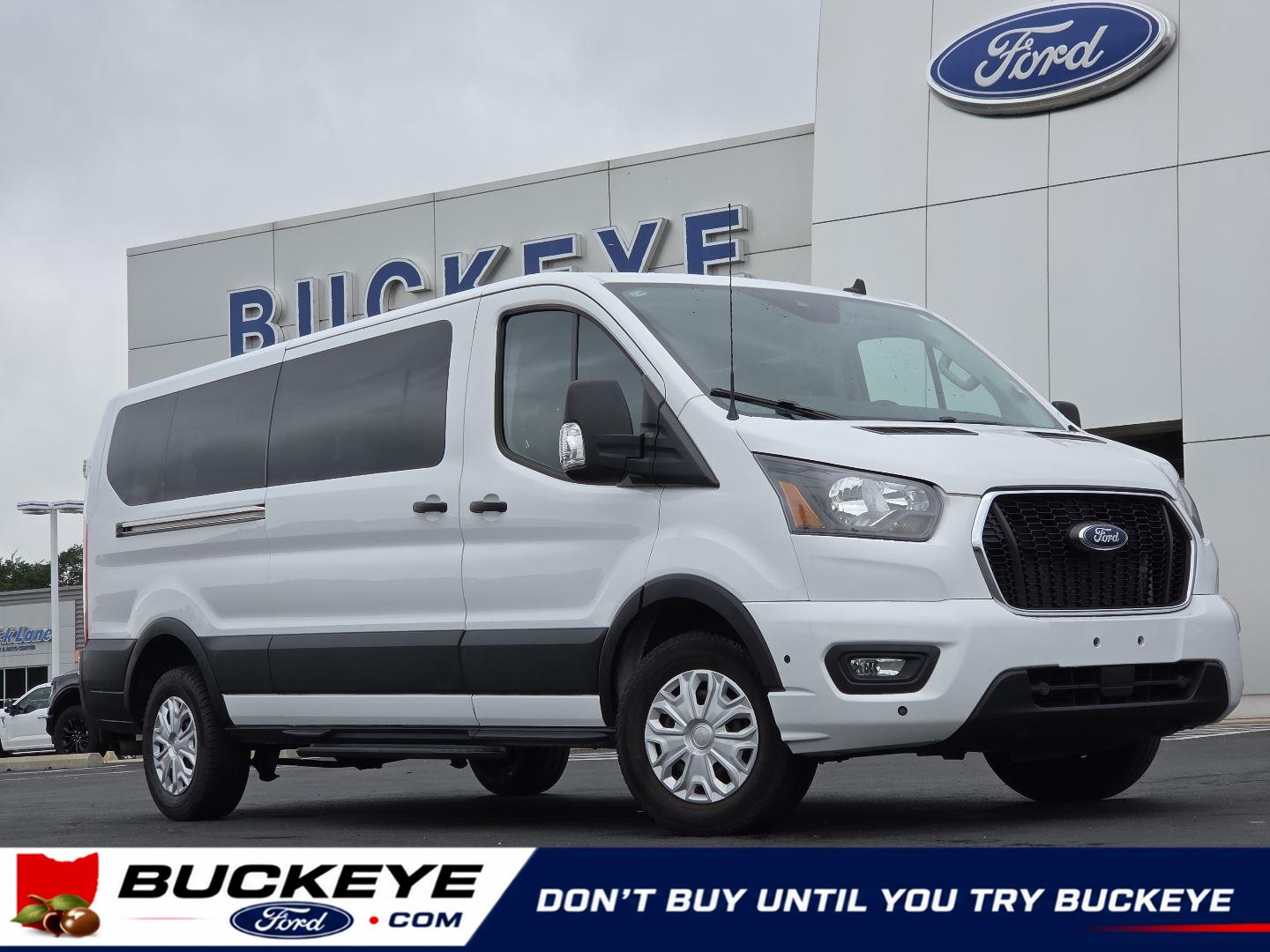 Oxford White 2025 Ford Transit Passenger 350 XLT Low Roof LB RWD Van Rear-Wheel Drive Automatic