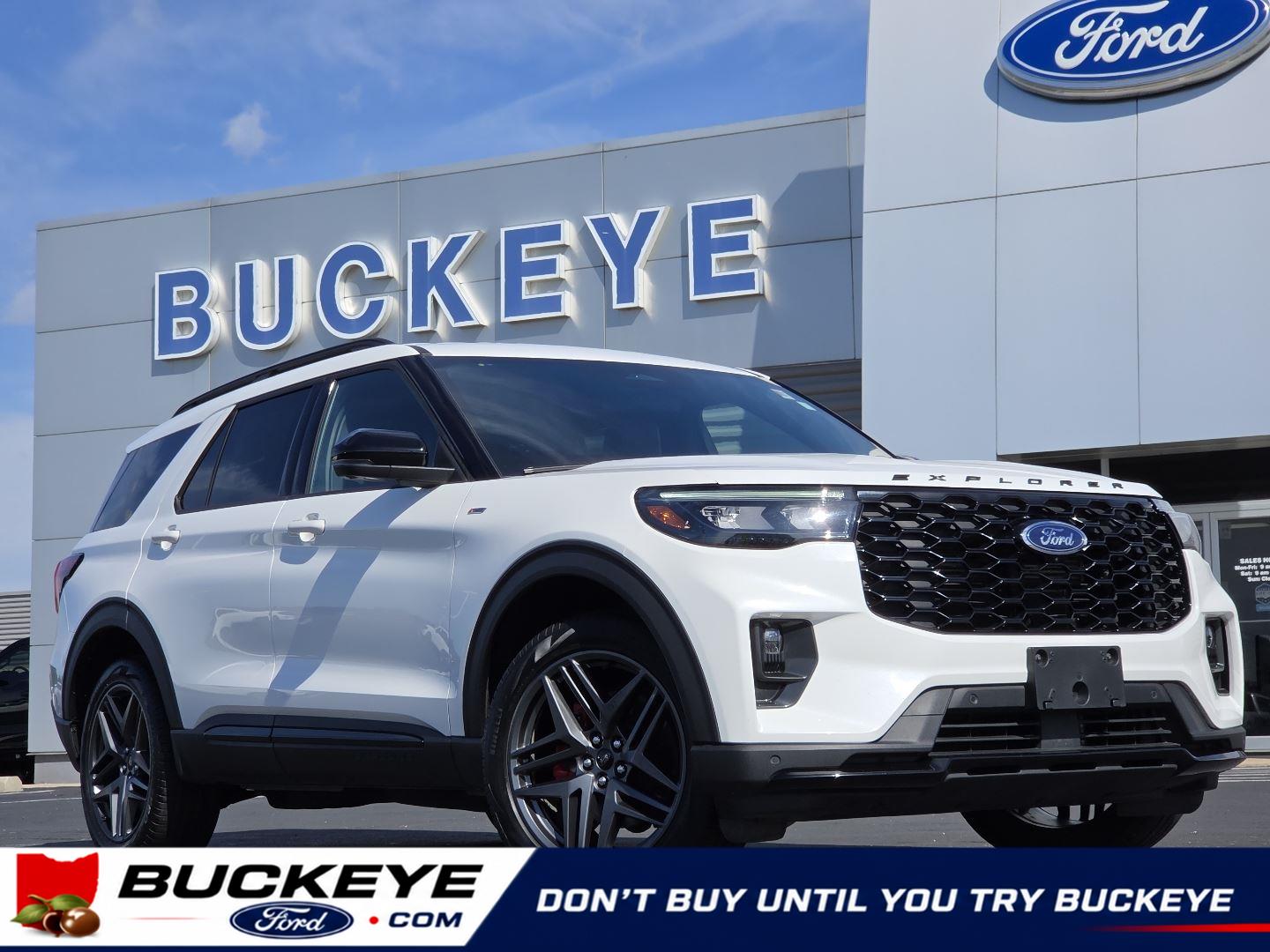 Star White Metallic Tri-Coat 2025 Ford Explorer SUV / Crossover All-Wheel Drive Automatic