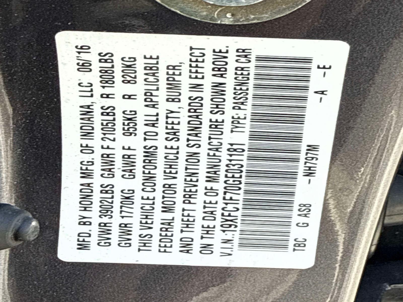 2016 Honda Civic Sedan EX-L